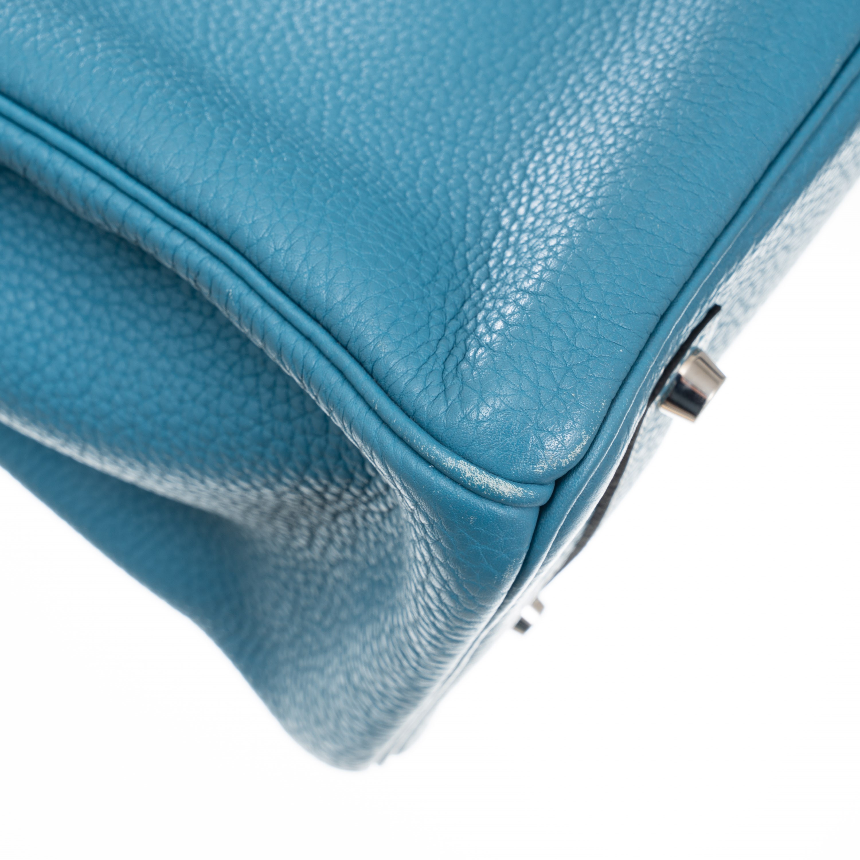 HERMÈS BIRKIN 35 RETOURNÉ TOGO BLUE JEAN PALLADIUM HARDWARE 2011