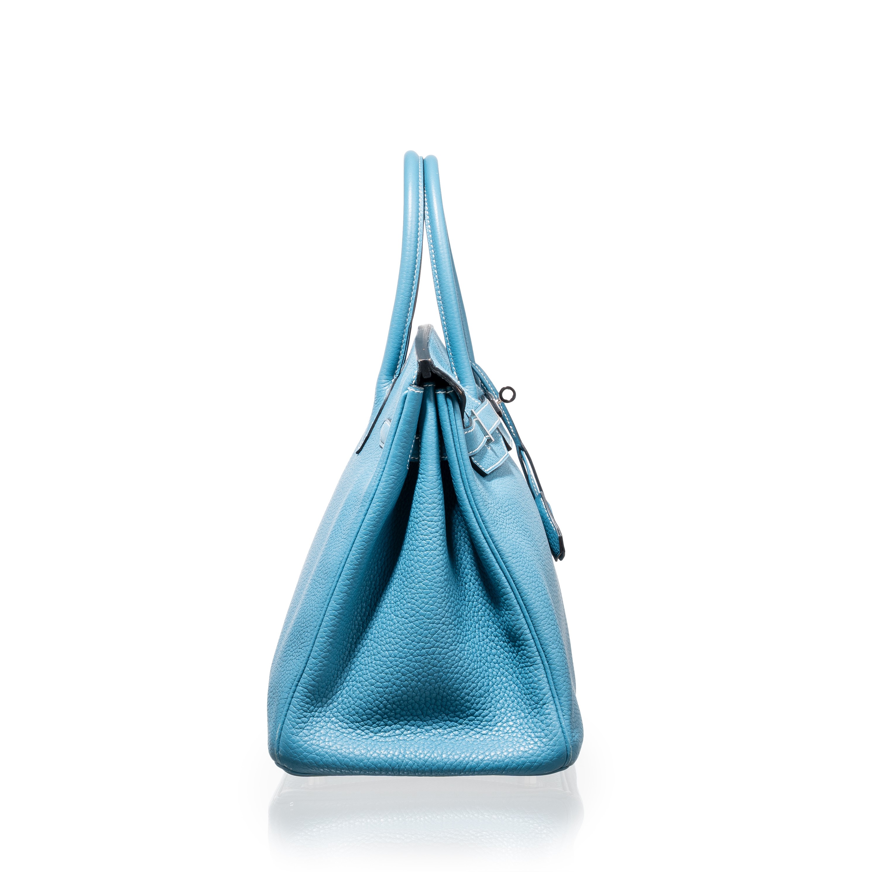 HERMÈS BIRKIN 35 RETOURNÉ TOGO BLUE JEAN PALLADIUM HARDWARE 2011