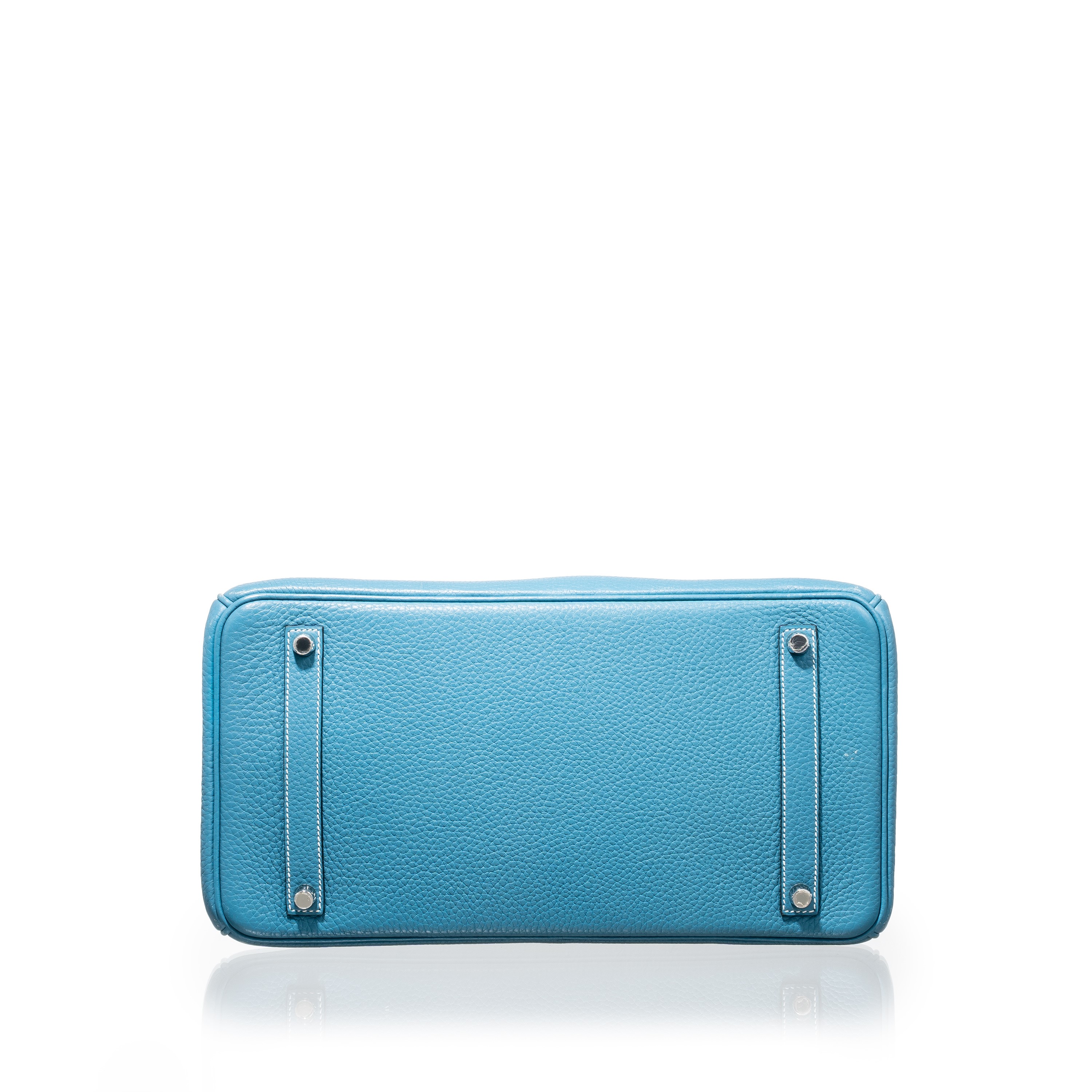 HERMÈS BIRKIN 35 RETOURNÉ TOGO BLUE JEAN PALLADIUM HARDWARE 2011