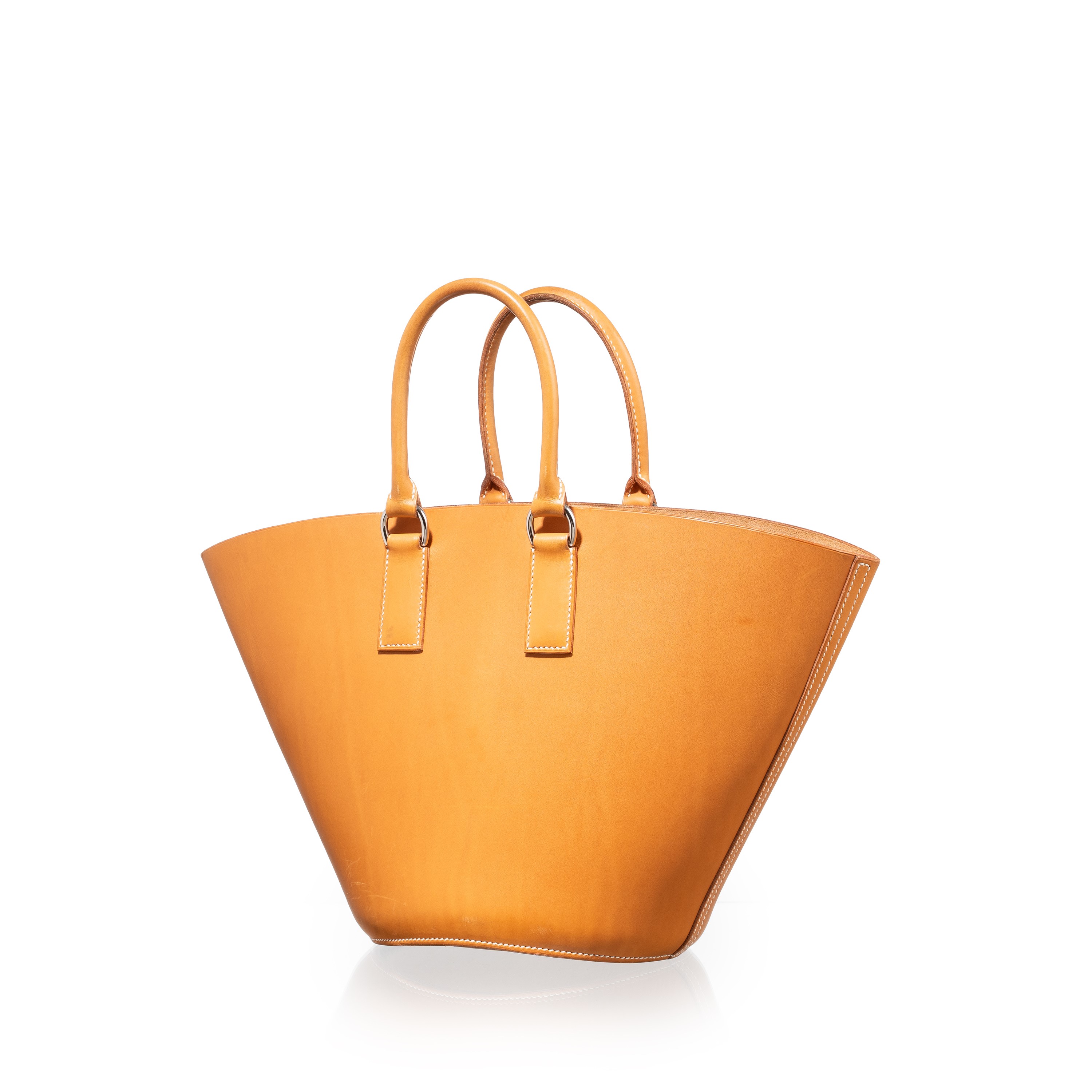 HERMÈS SECCHIELLO CABAS VACHE NATURELLE PALLADIUM HARDWARE 2007