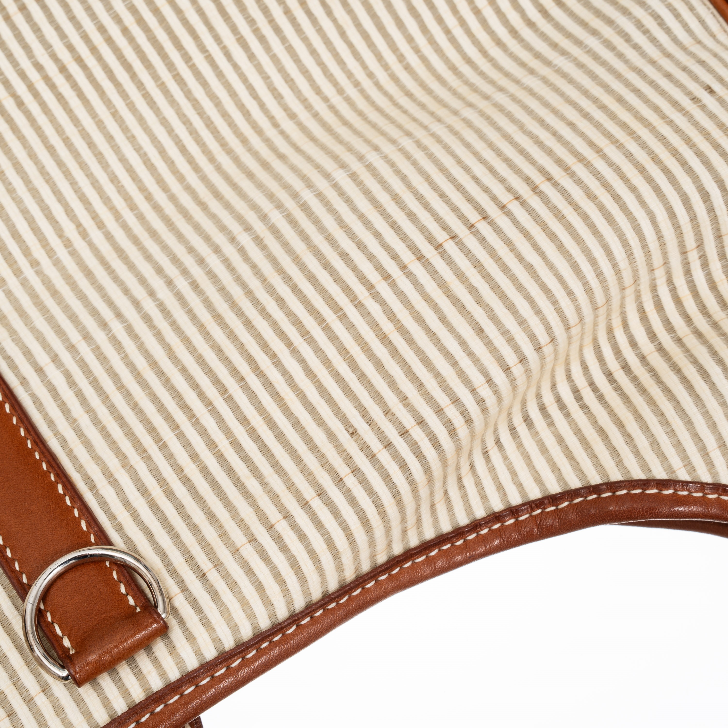 HERMÈS BORSA TRIM PELLAME BARENIA COLOR FAUVE E TESSUTO CRINOLINE PHW