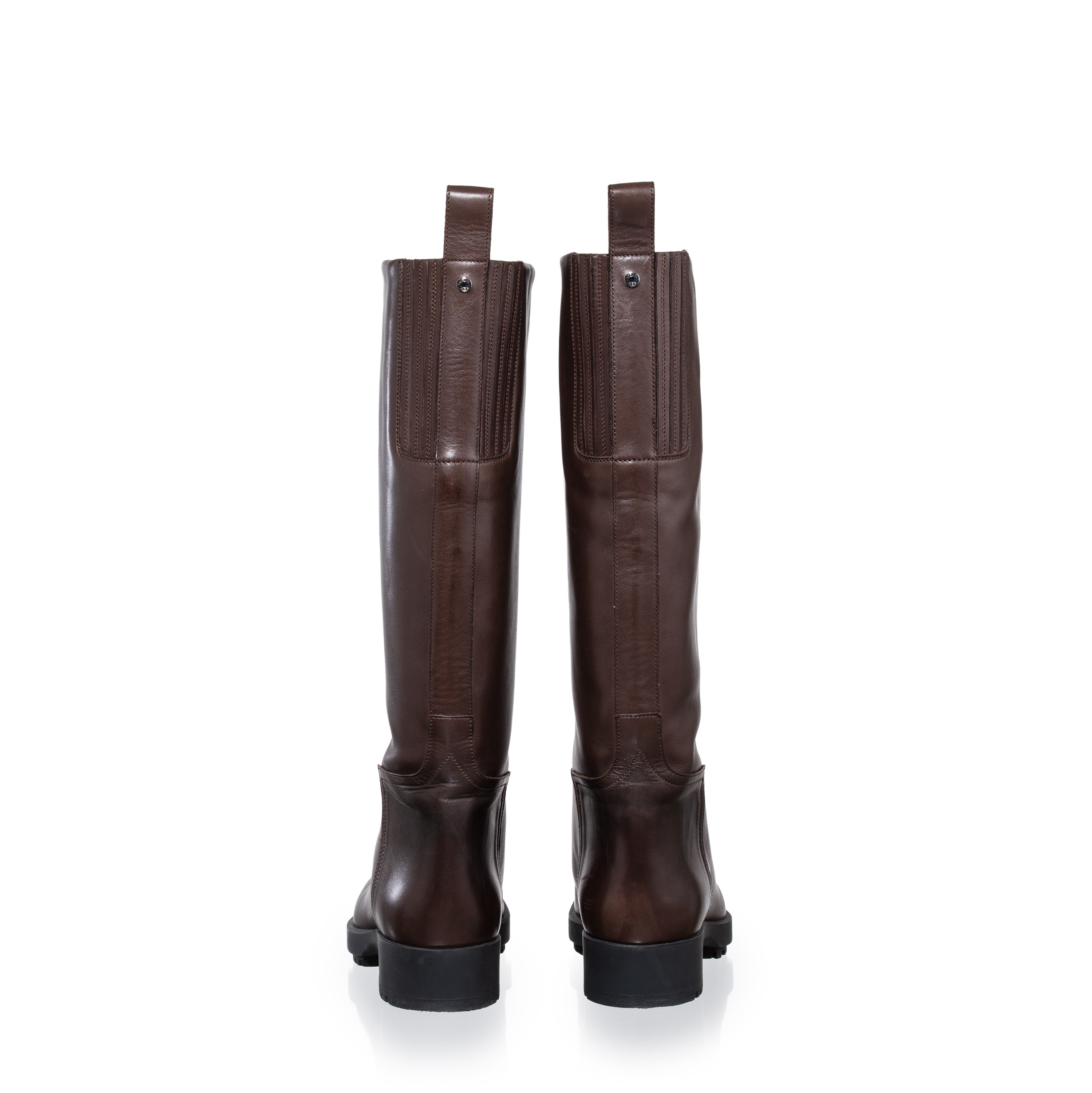 HERMÈS STIVALI STEEPLE IN PELLE MARRONE E SUOLA GOMMATA NERA - TAGLIA 37