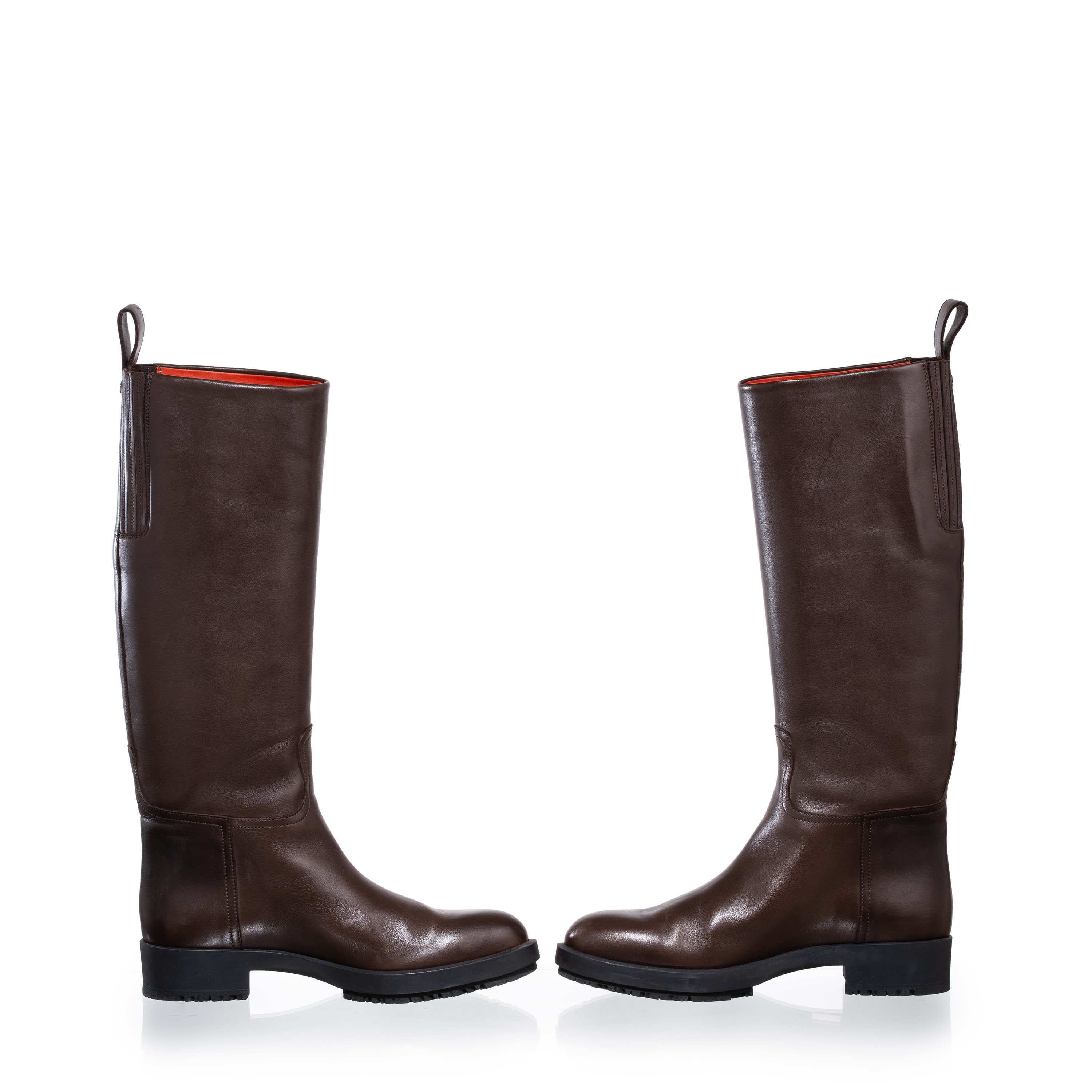 HERMÈS STIVALI STEEPLE IN PELLE MARRONE E SUOLA GOMMATA NERA - TAGLIA 37