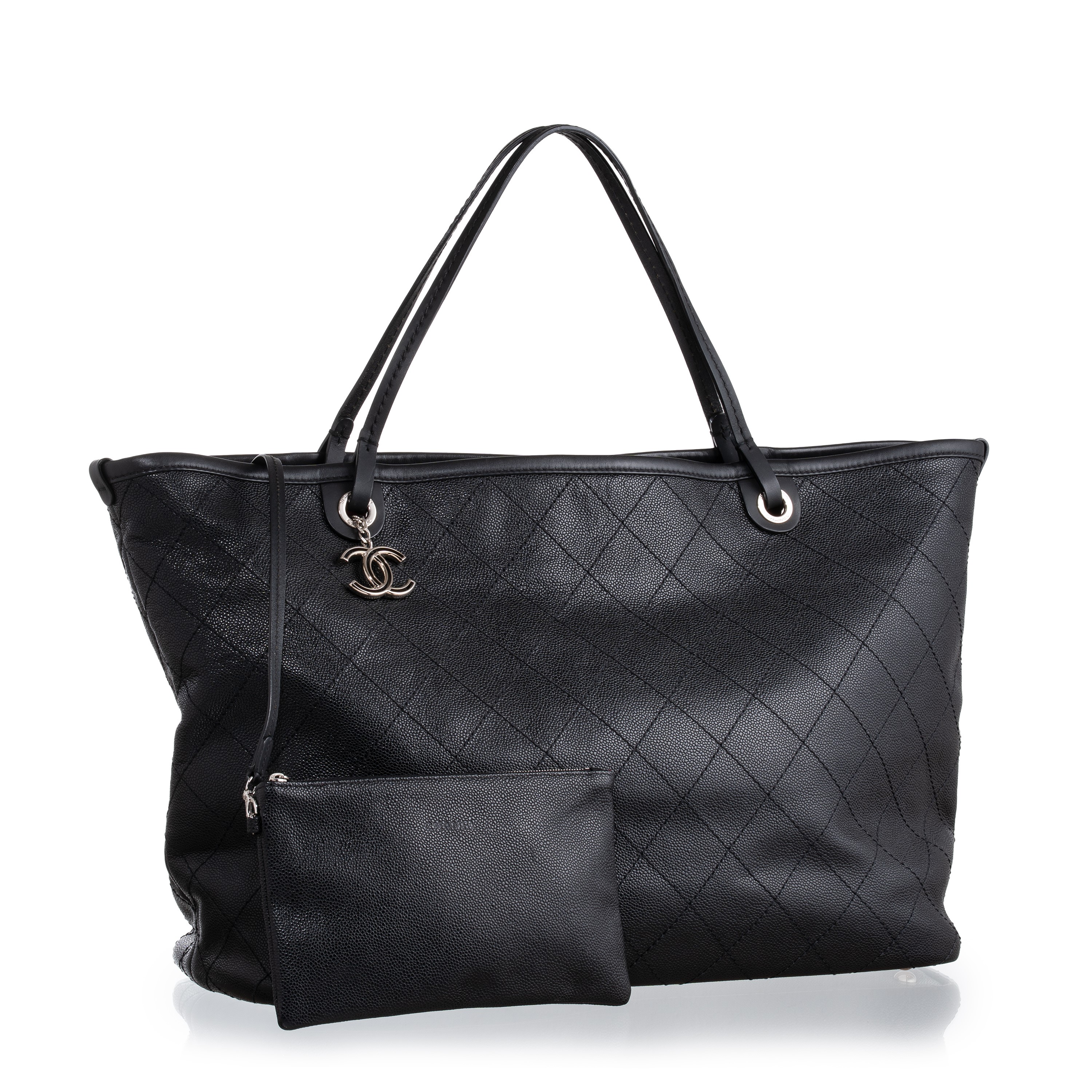 CHANEL SHOPPING XL IN PELLE MARTELLATA NERA