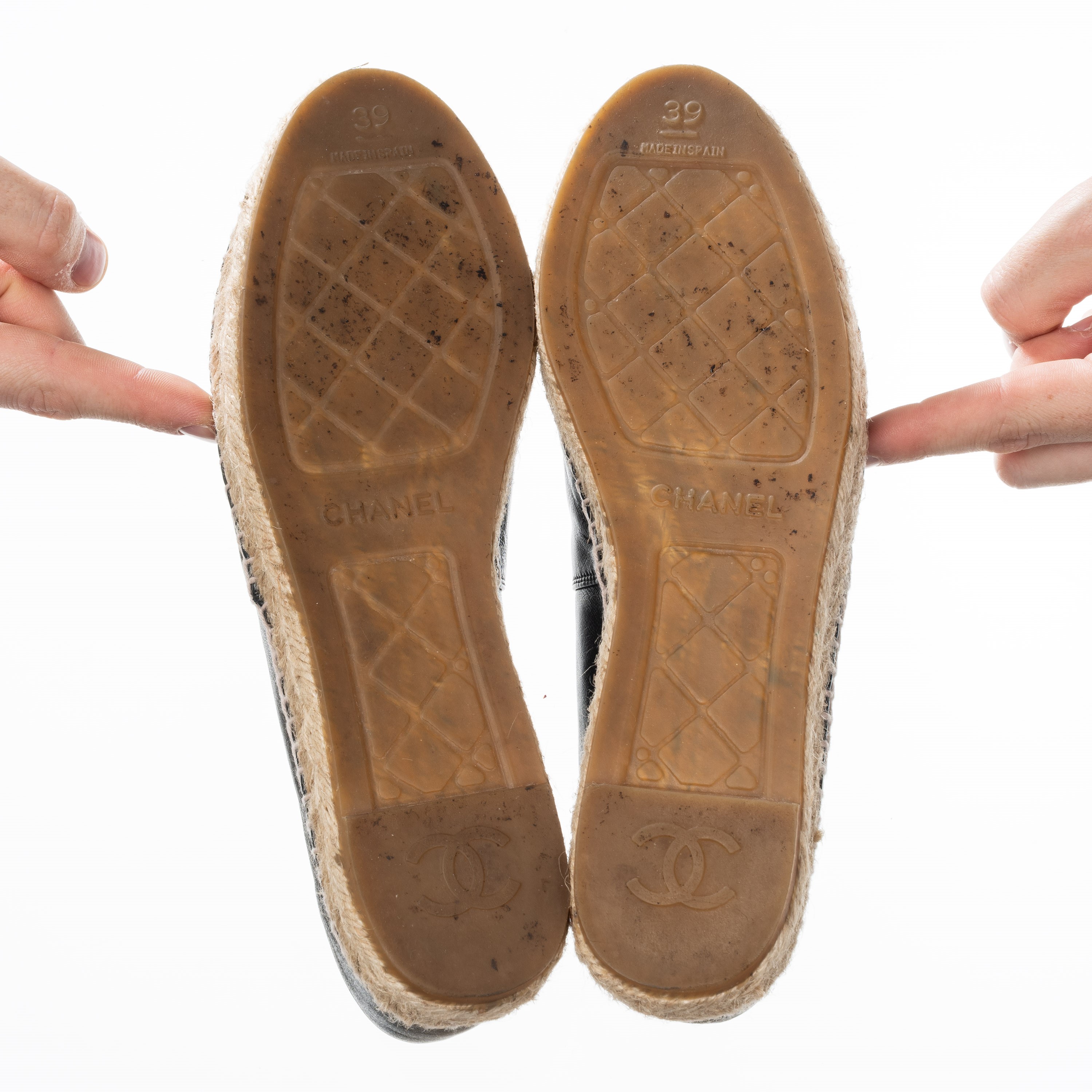 CHANEL ESPADRILLAS IN PELLE D’AGNELLO NERE- TAGLIA 39