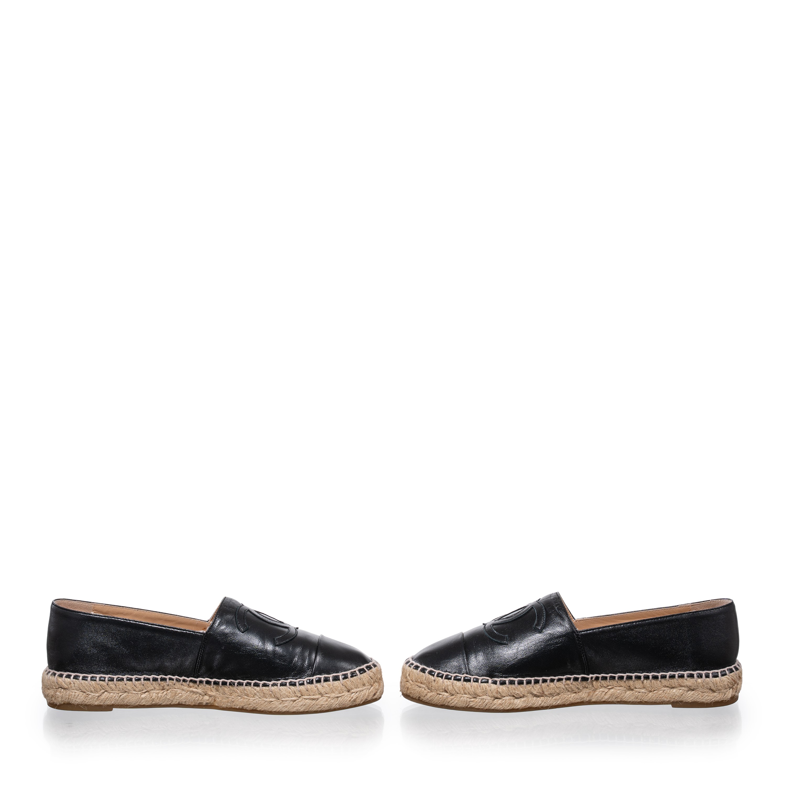CHANEL ESPADRILLAS IN PELLE D’AGNELLO NERE- TAGLIA 39