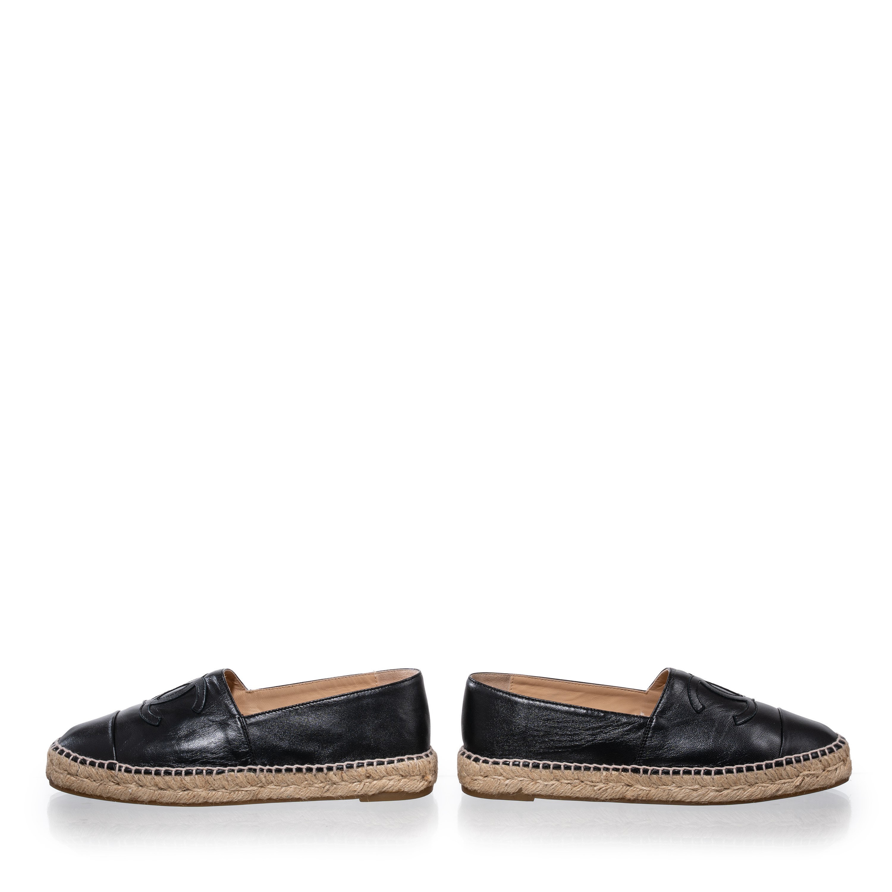CHANEL ESPADRILLAS IN PELLE D’AGNELLO NERE- TAGLIA 39
