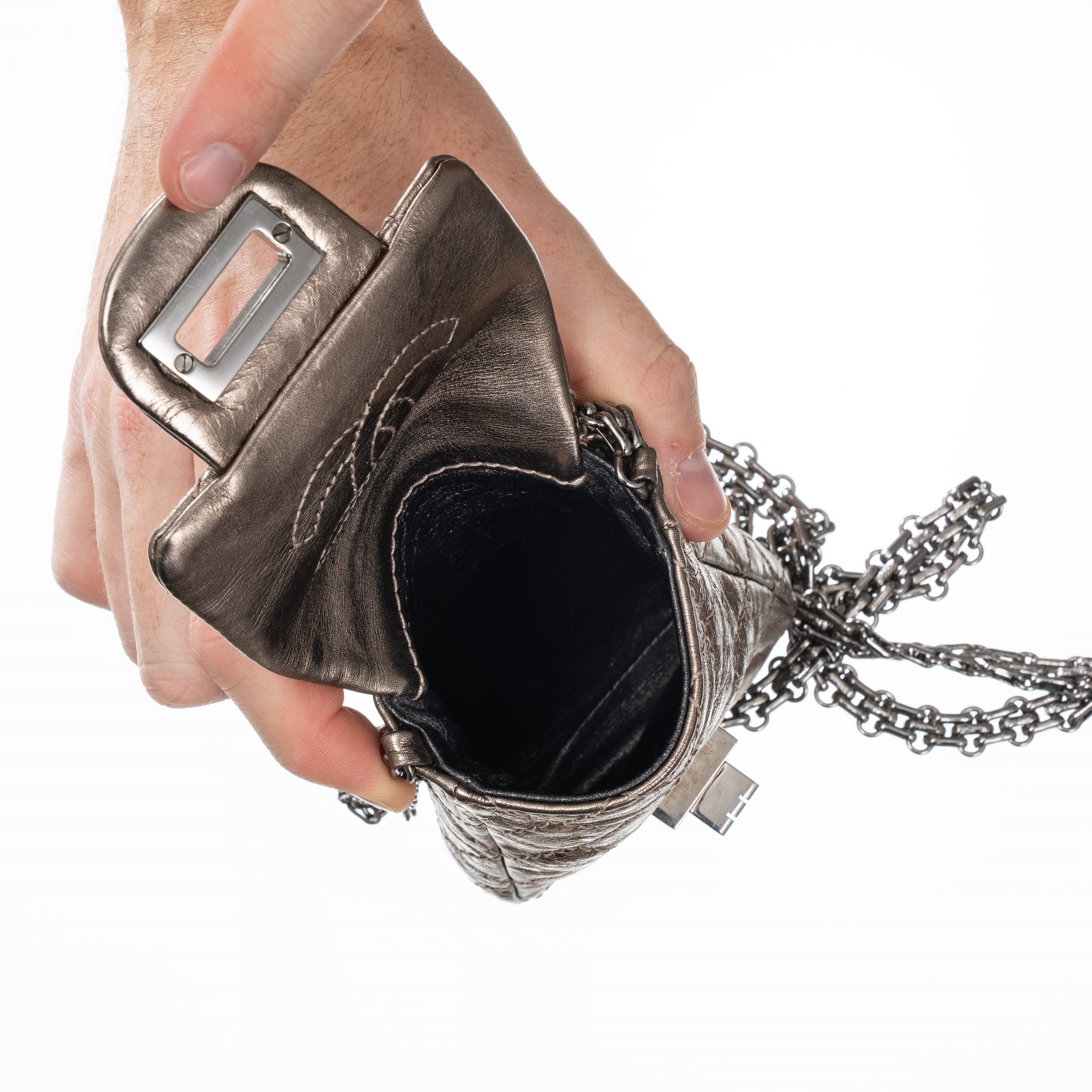 CHANEL MICRO BAG REISSUE PELLE MATELASSÉ COLOR BRONZO