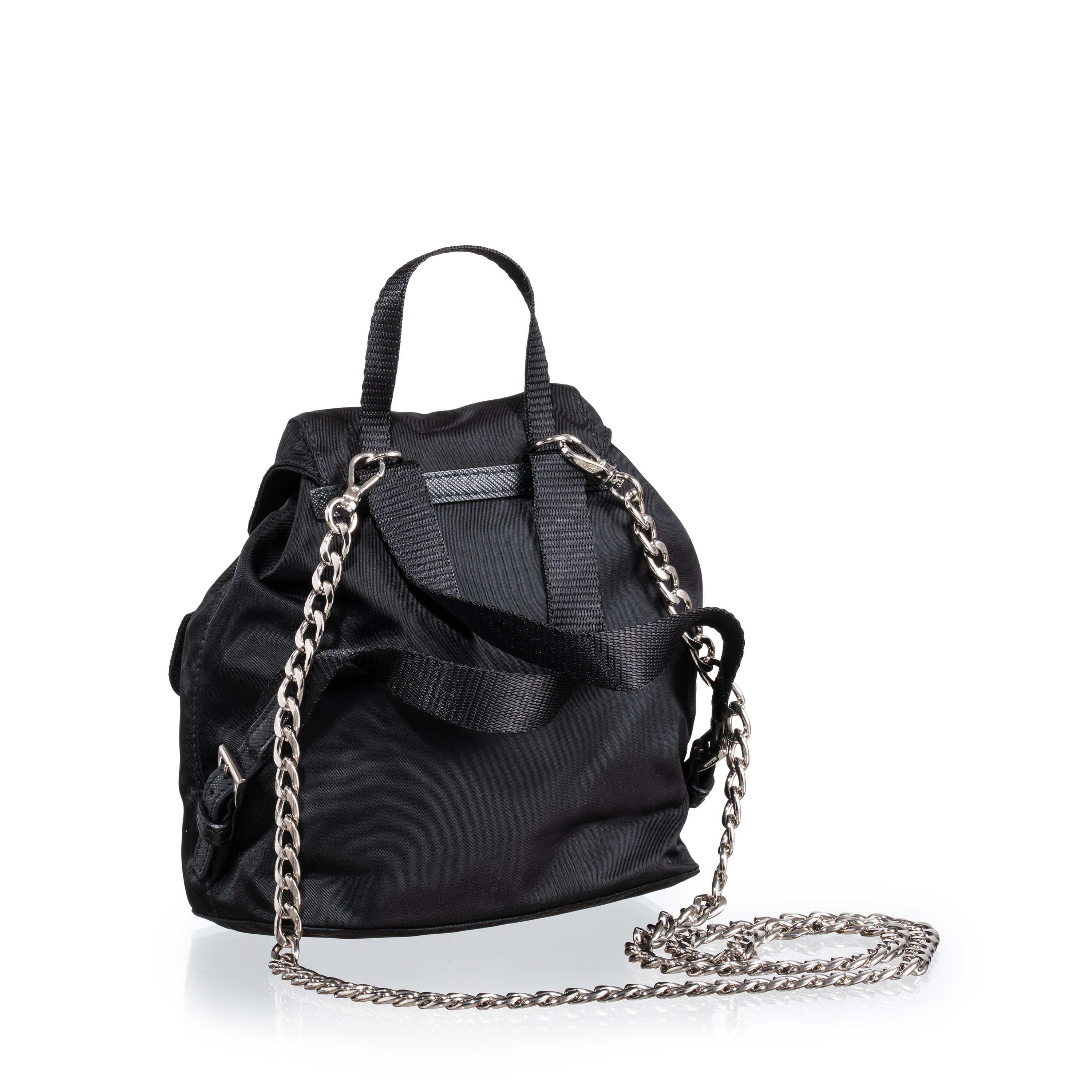 PRADA MINI ZAINO RE-EDITION IN TELA VELA COLORE NERO