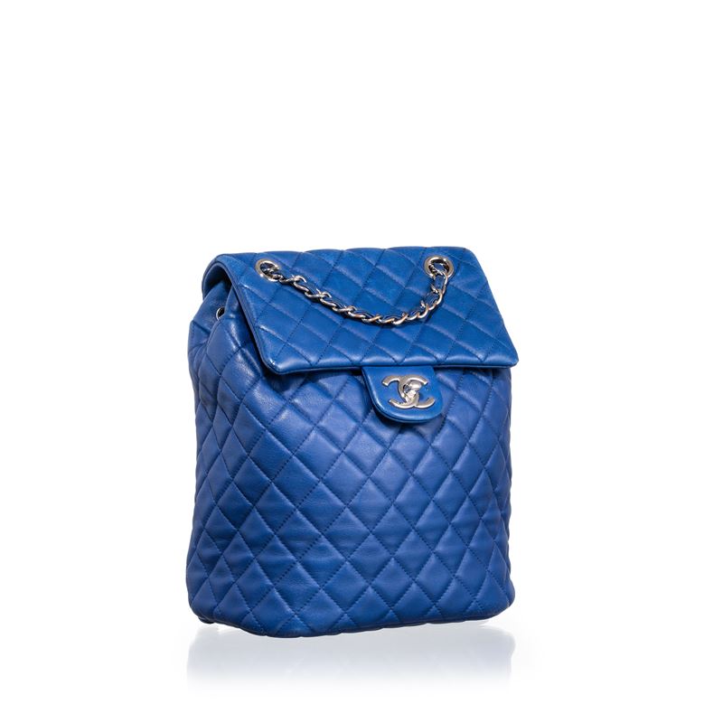 CHANEL ZAINO URBAN SPIRIT IN PELLE D’AGNELLO TRAPUNTATA COLOR BLU PHW - 2016/2017