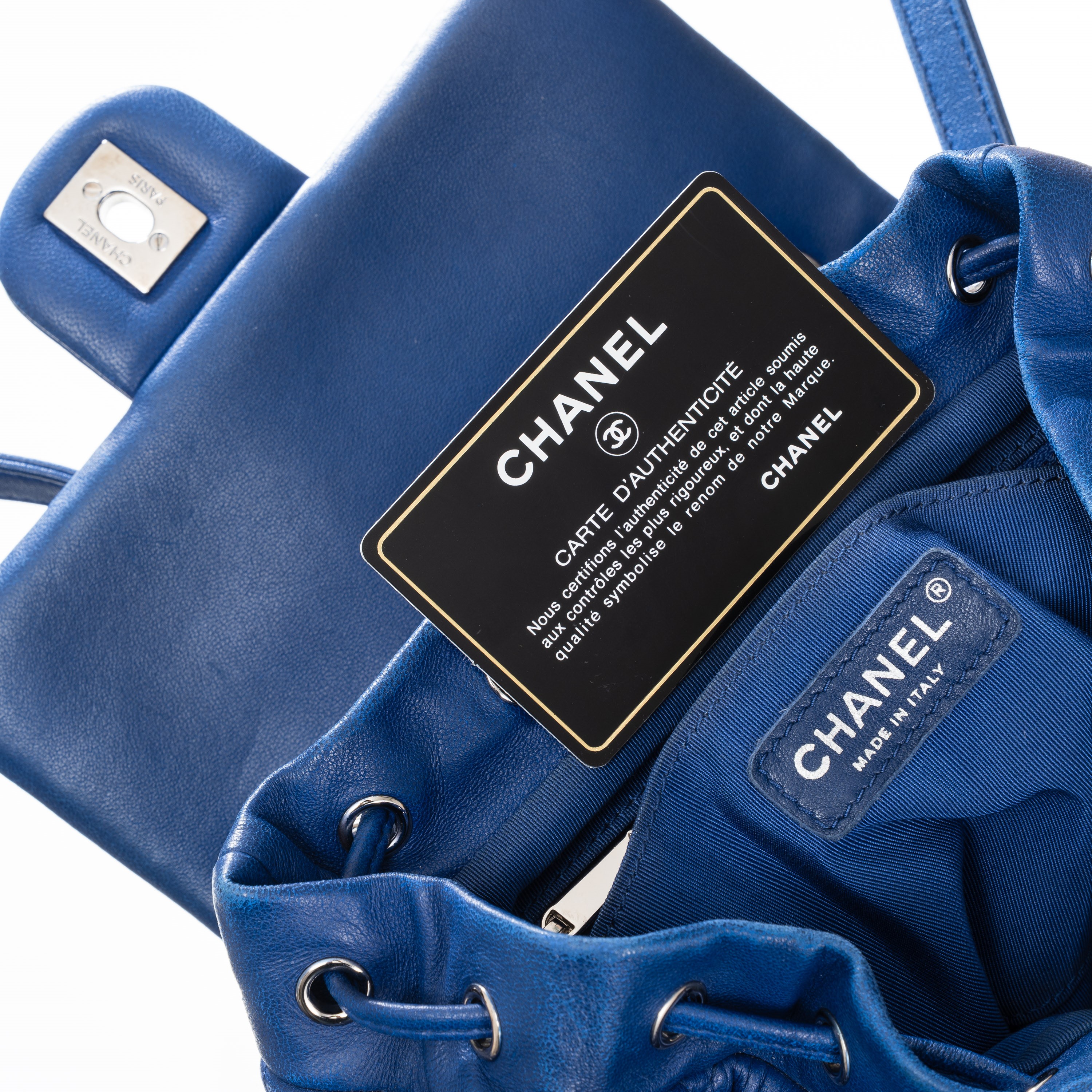 CHANEL ZAINO URBAN SPIRIT IN PELLE D’AGNELLO TRAPUNTATA COLOR BLU PHW - 2016/2017