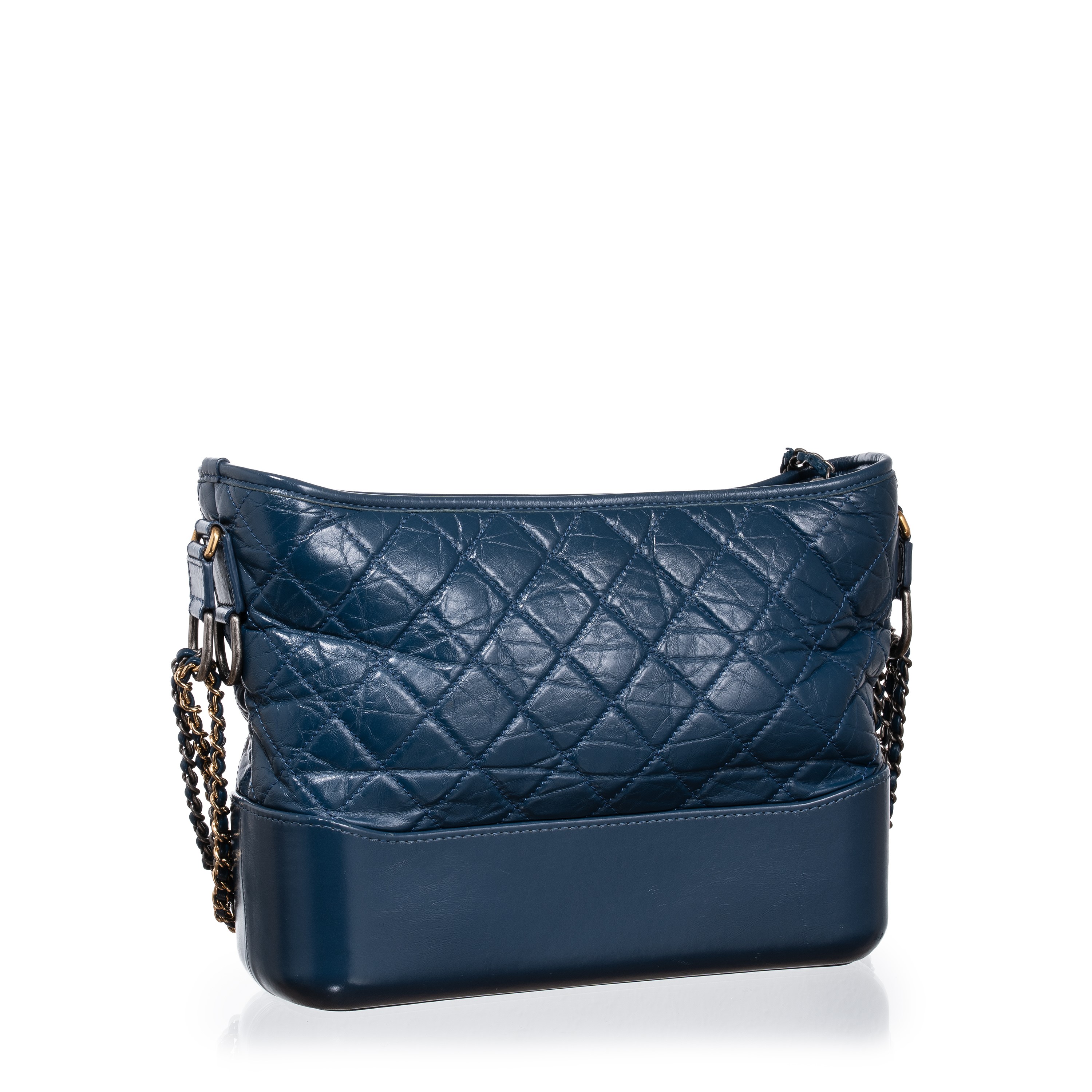 CHANEL BORSA GABRIELLE MEDIA IN PELLE EFFETTO INVECCHIATO BLU