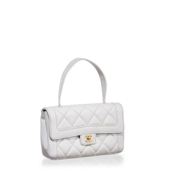 CHANEL - CHANEL VINTAGE TIMELESS HANDLE BAG BIANCA