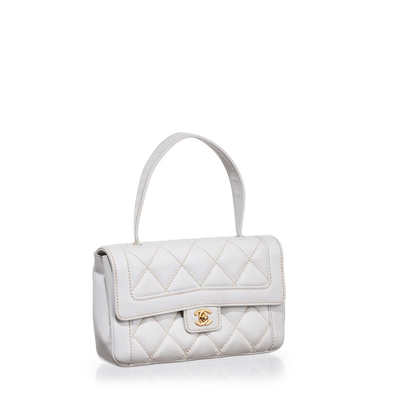 CHANEL VINTAGE TIMELESS HANDLE BAG BIANCA