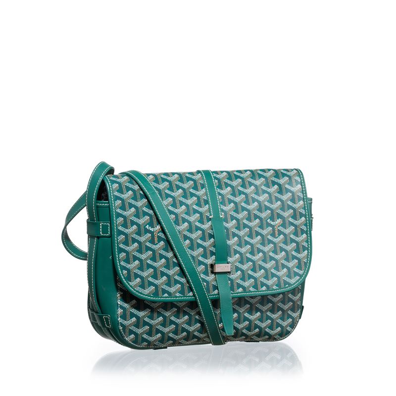 GOYARD BELVEDERE MM IN CANVAS GOYARDINE VERDE