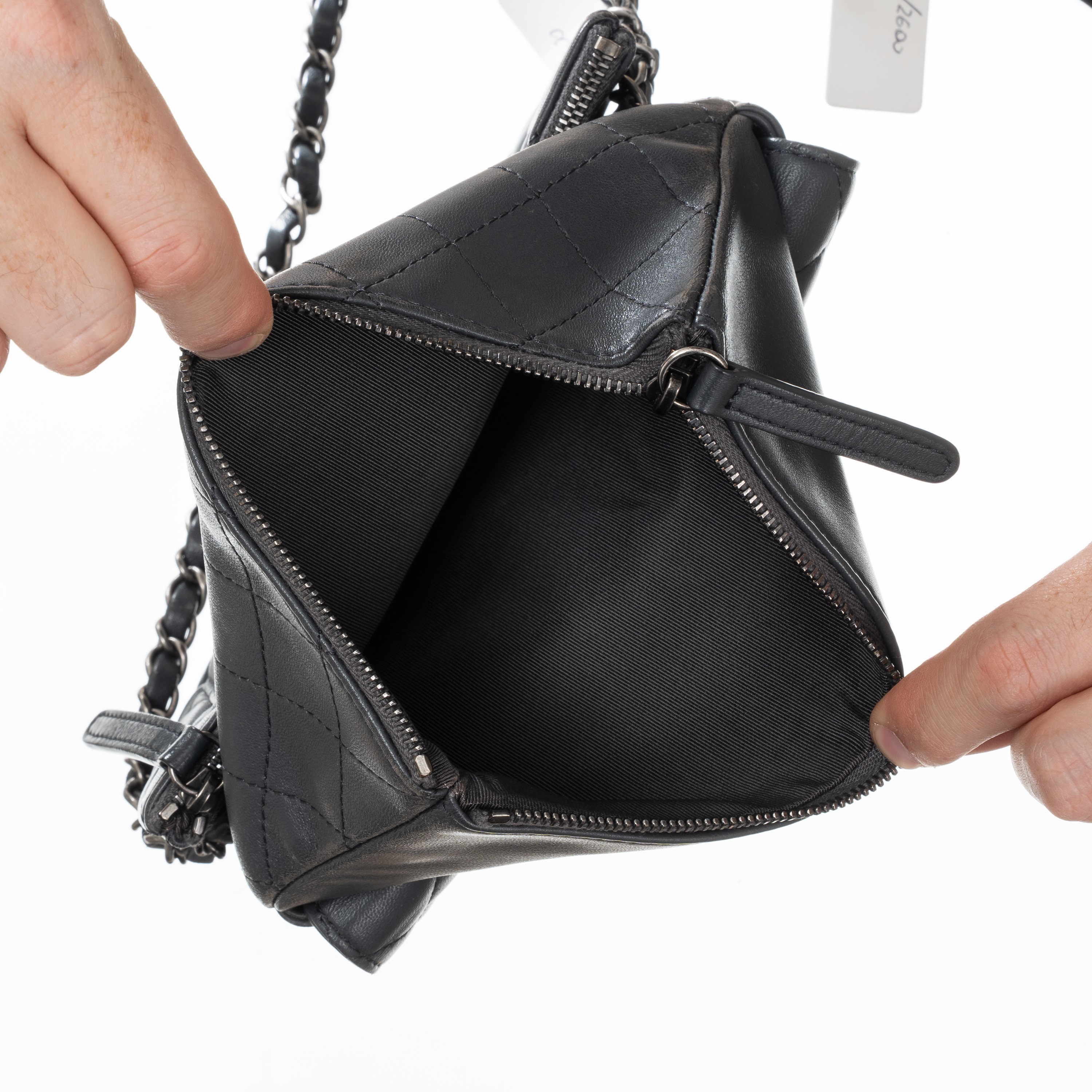 CHANEL MINI BAG MULTIPOCKET IN PELLE D’AGNELLO GRIGIA