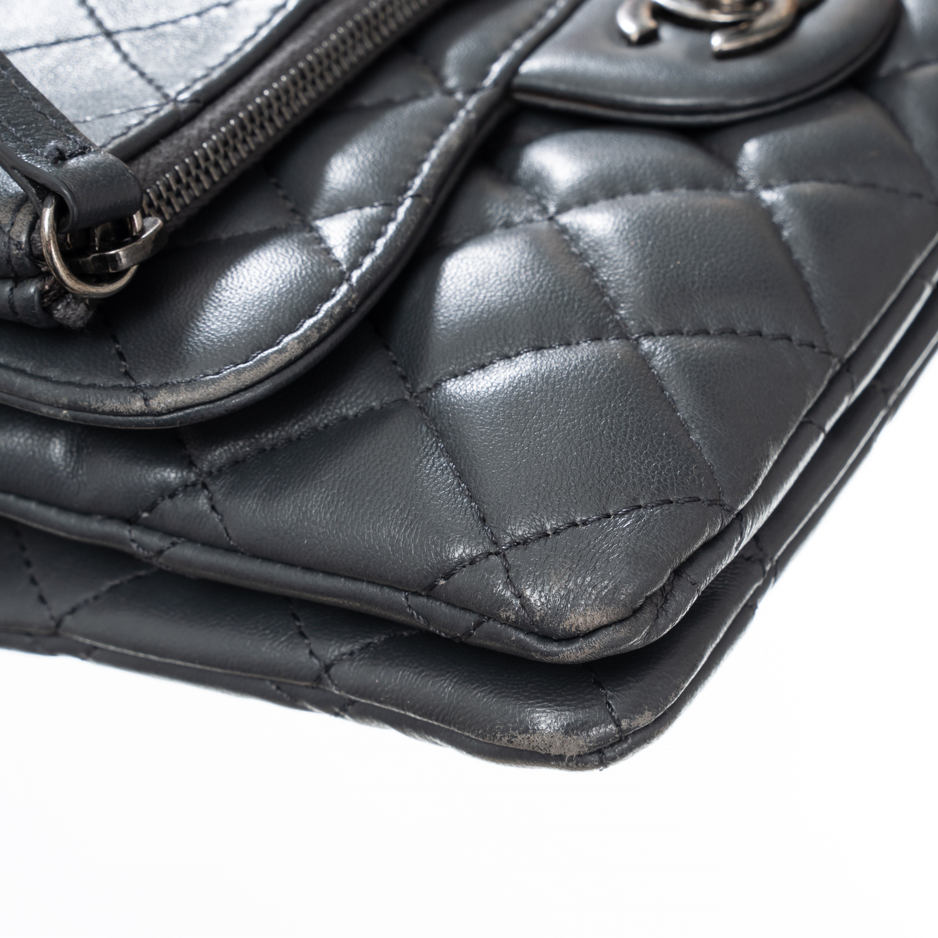 CHANEL MINI BAG MULTIPOCKET IN PELLE D’AGNELLO GRIGIA