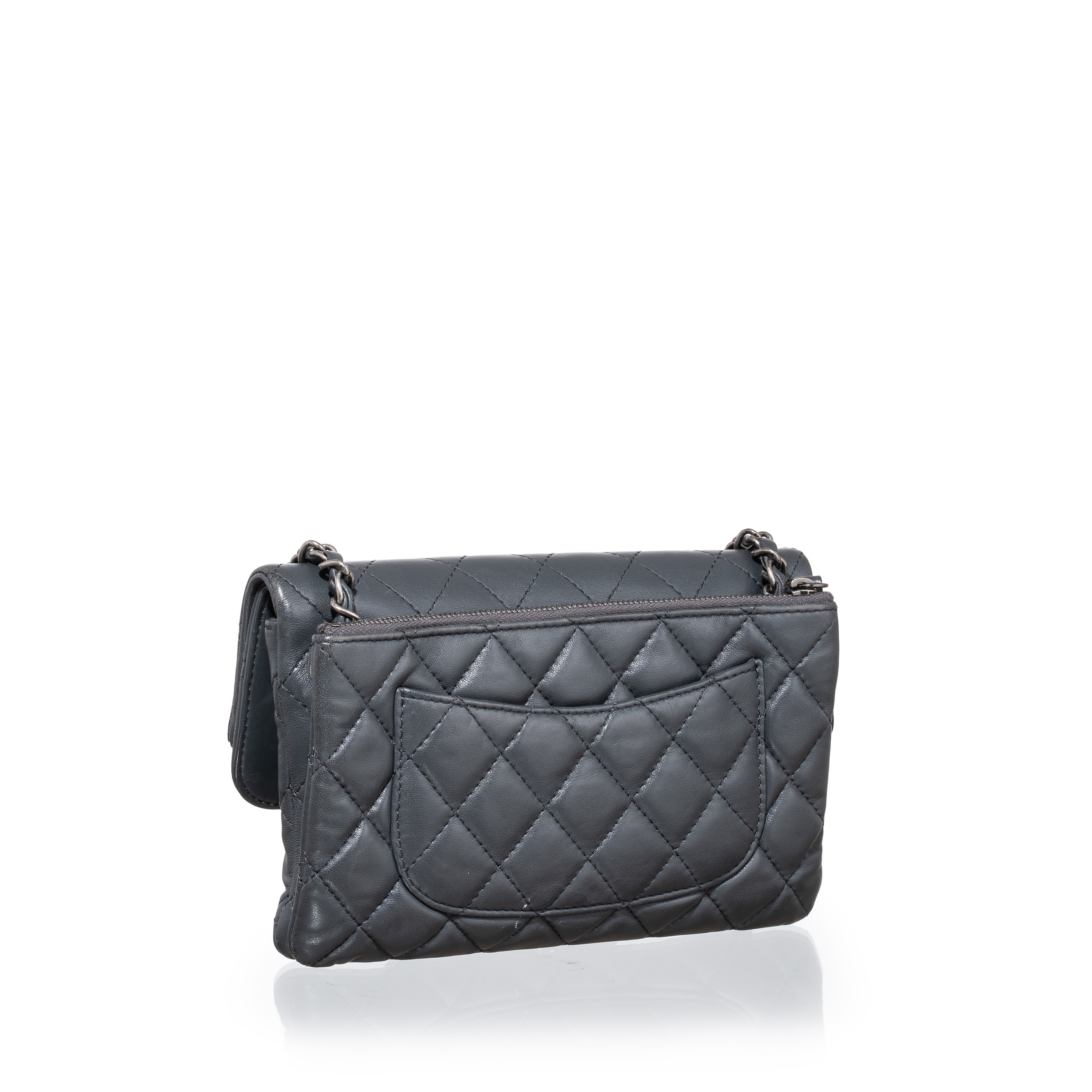 CHANEL MINI BAG MULTIPOCKET IN PELLE D’AGNELLO GRIGIA