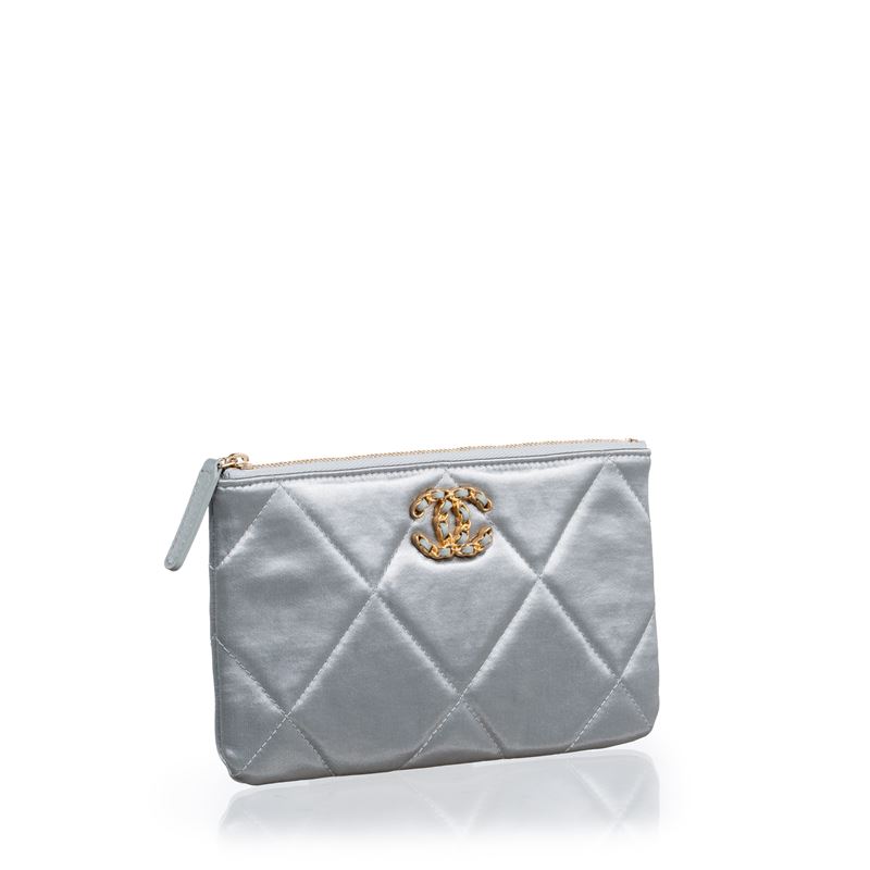 CHANEL POCHETTE 19 RASO VERDE ACQUA