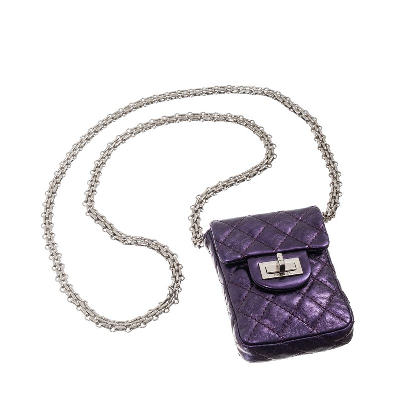 CHANEL MICRO BAG REISSUE PELLE MATELASSÉ COLOR VIOLA