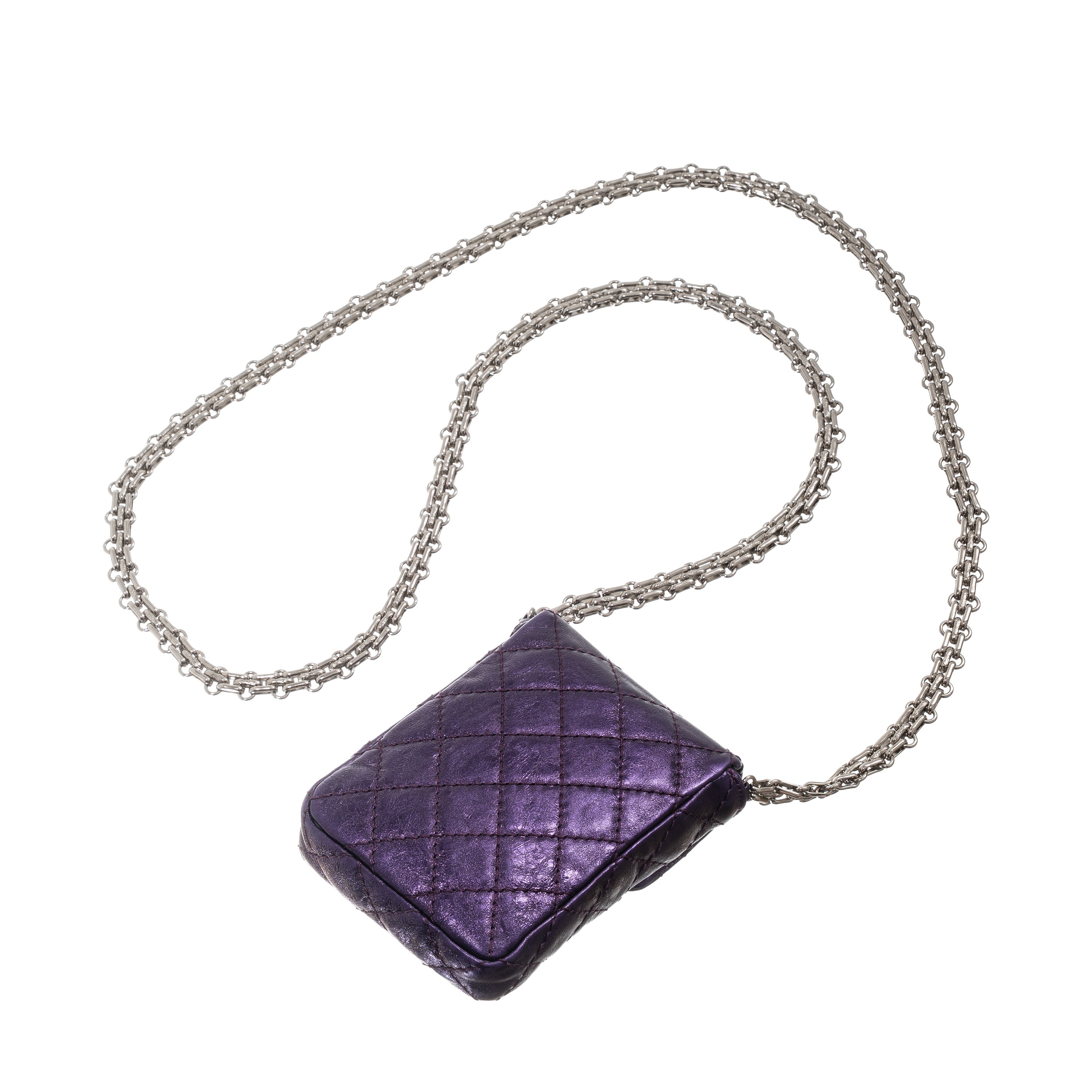 CHANEL MICRO BAG REISSUE PELLE MATELASSÉ COLOR VIOLA