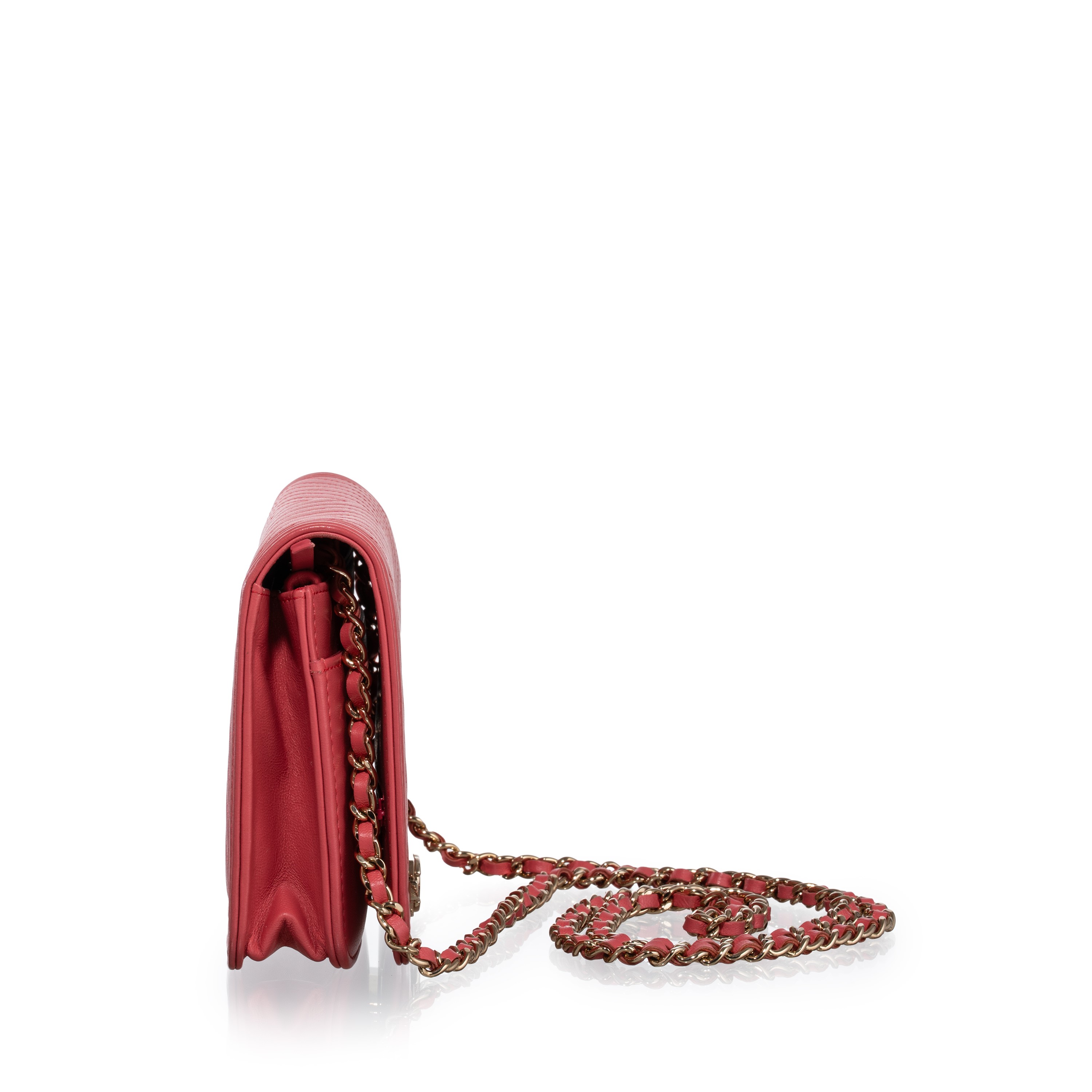 CHANEL WOC BOY CHEVRON IN PELLE D’AGNELLO ROSA E METALLERIA CHAMPAGNE