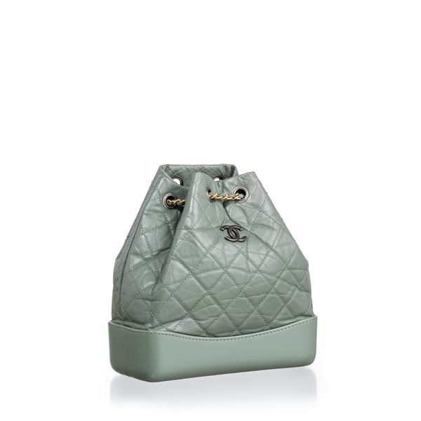 CHANEL - CHANEL ZAINO GABRIELLE IN PELLE EFFETTO INVECCHIATO VERDE SALVIA - 2018