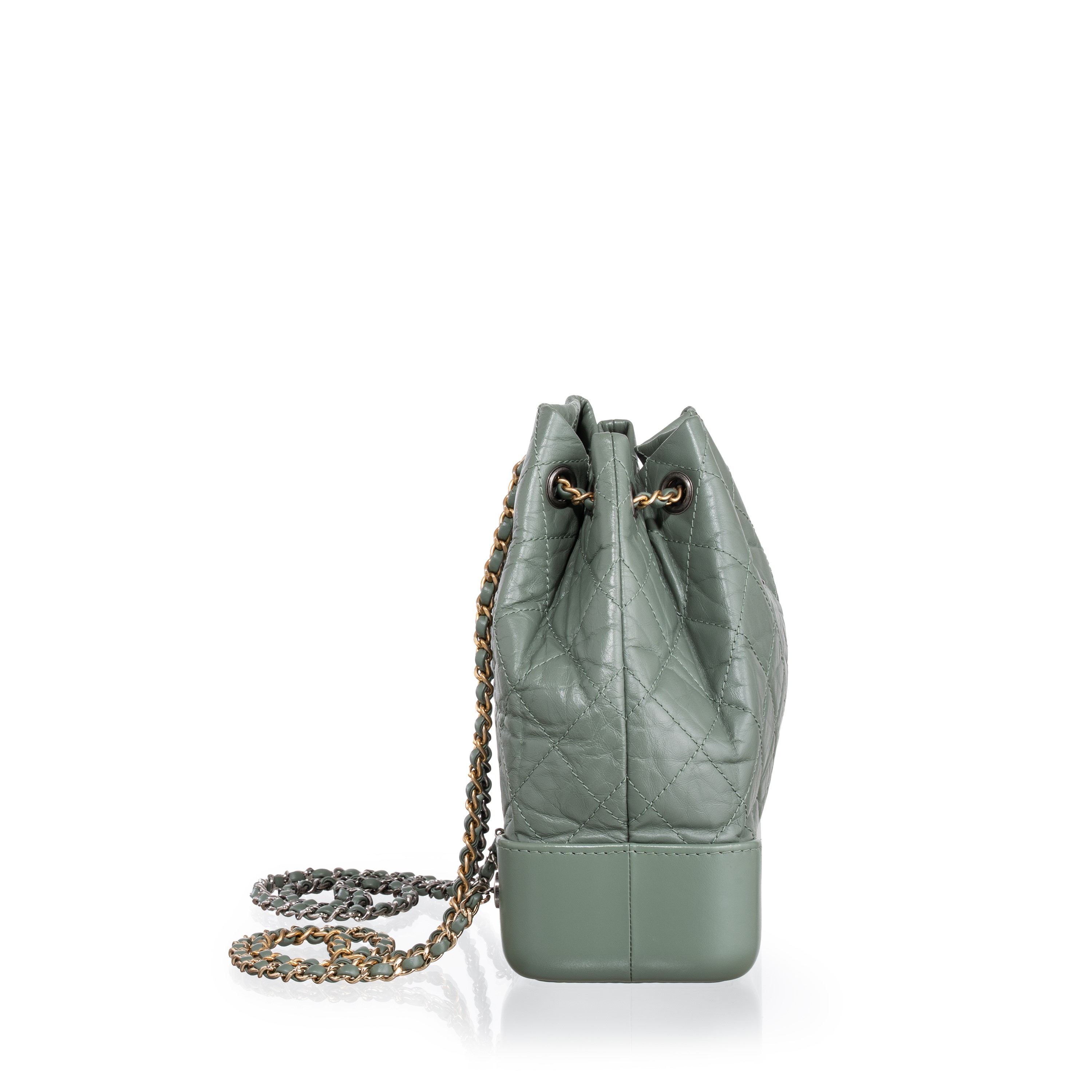 CHANEL ZAINO GABRIELLE IN PELLE EFFETTO INVECCHIATO VERDE SALVIA - 2018