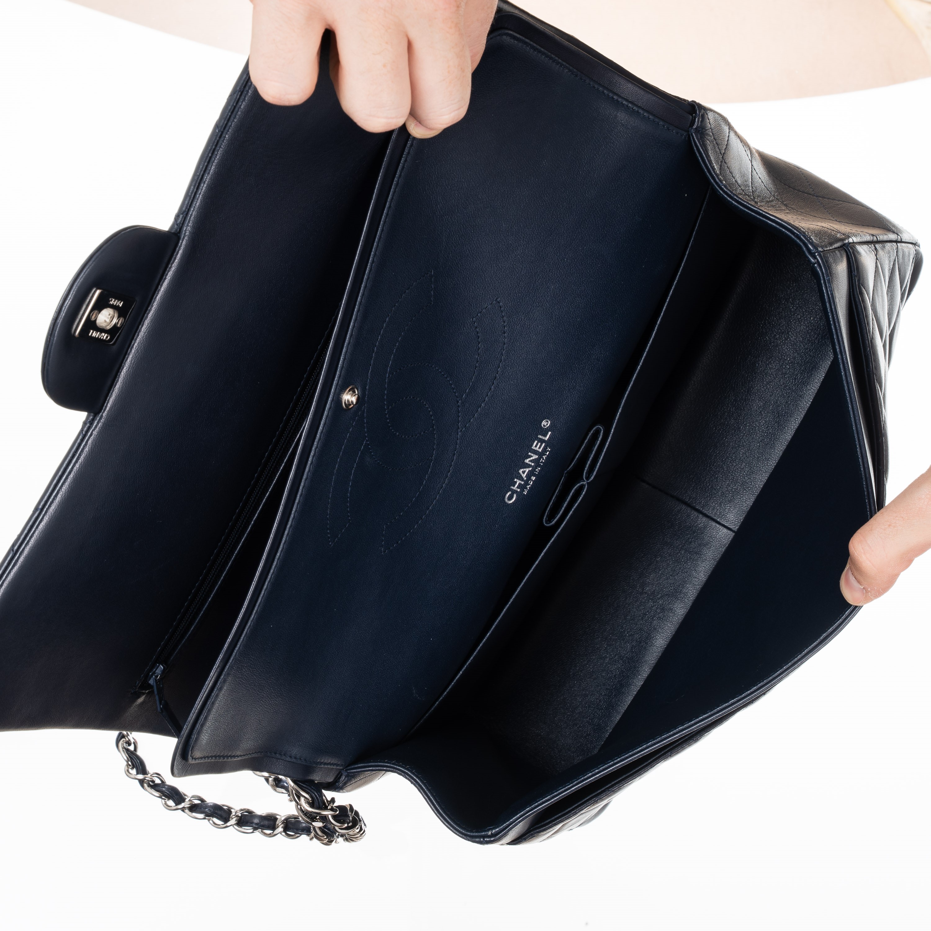 CHANEL MAXI JUMBO IN PELLE D’AGNELLO BLU PHW - 2011