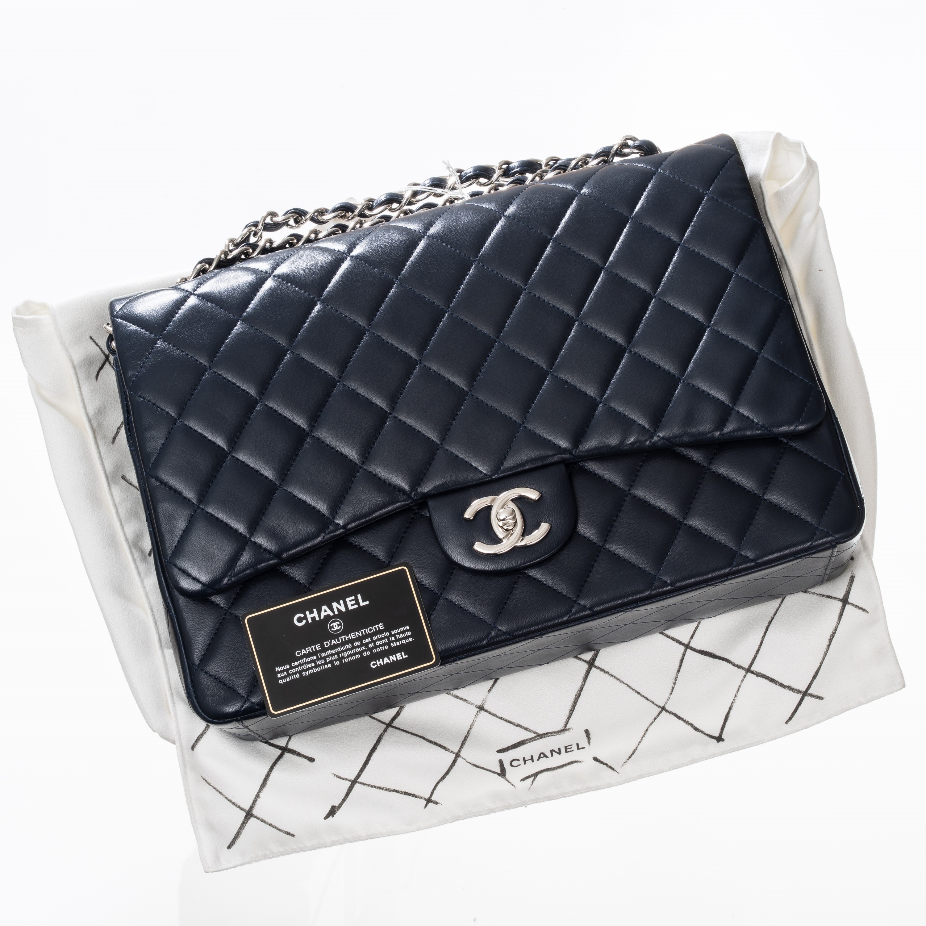 CHANEL MAXI JUMBO IN PELLE D’AGNELLO BLU PHW - 2011