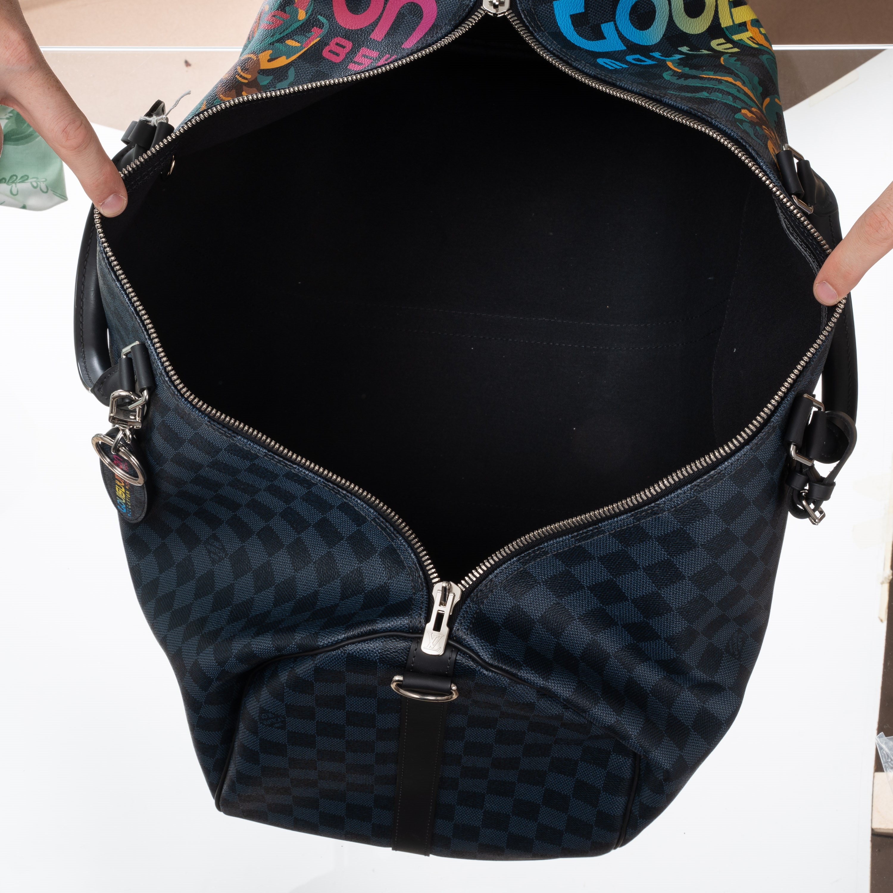 LOUIS VUITTON KEEPALL 55 BANDOULIÈRE DAMIER COBALT LIMITED EDITION JUNGLE - 2018