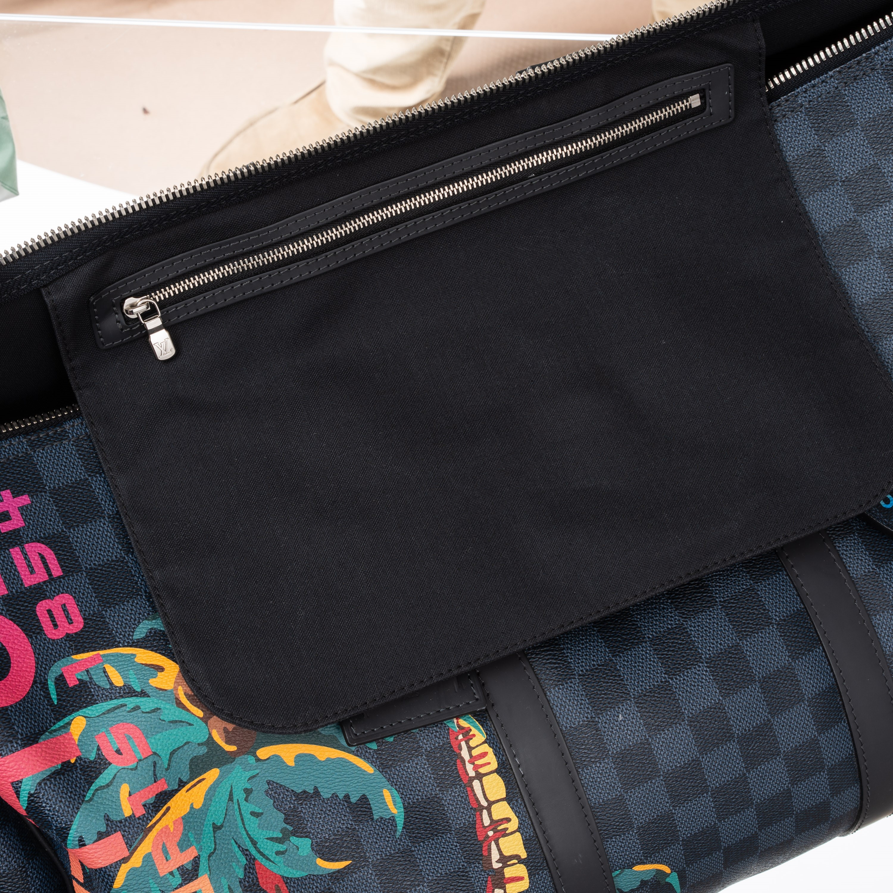 LOUIS VUITTON KEEPALL 55 BANDOULIÈRE DAMIER COBALT LIMITED EDITION JUNGLE - 2018