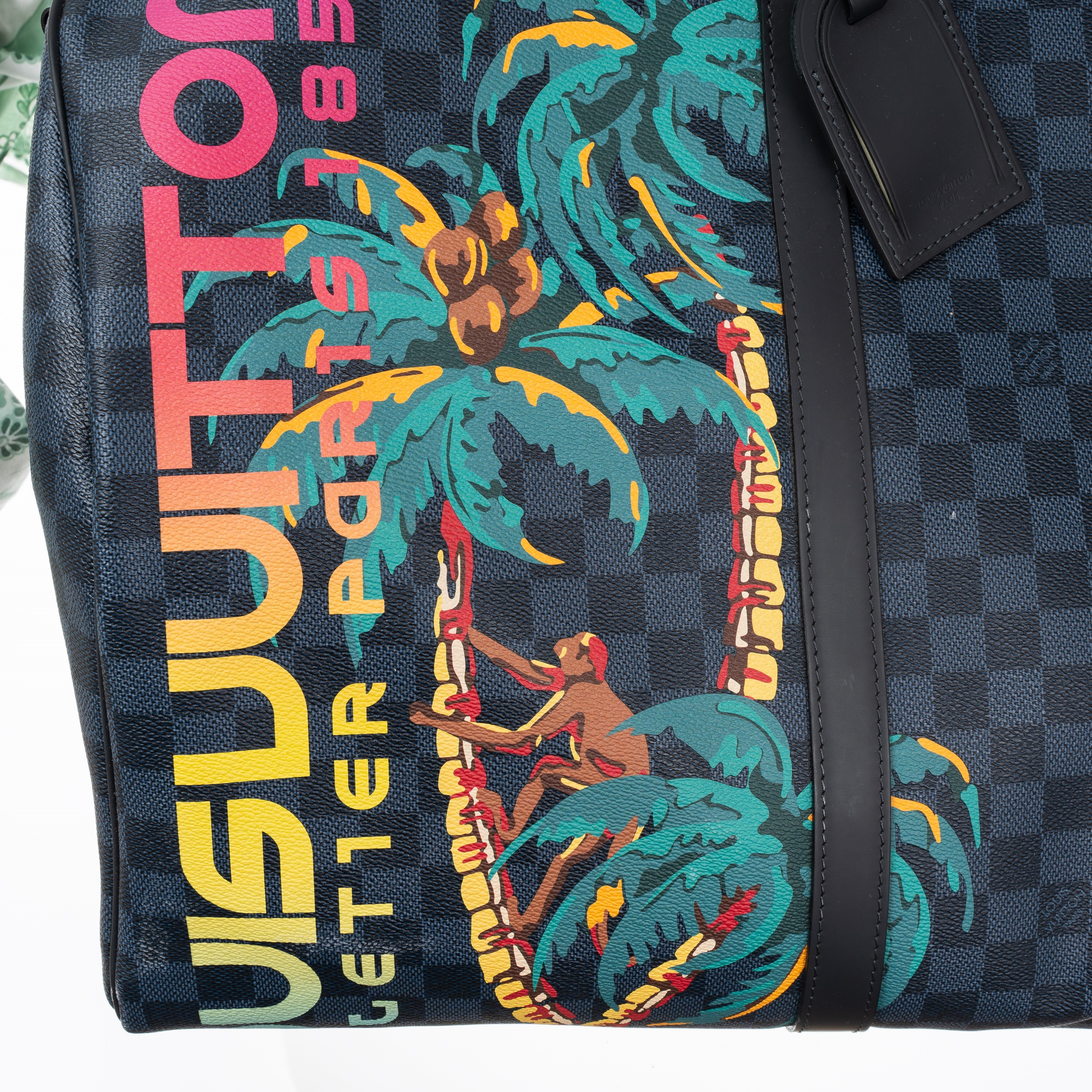 LOUIS VUITTON KEEPALL 55 BANDOULIÈRE DAMIER COBALT LIMITED EDITION JUNGLE - 2018