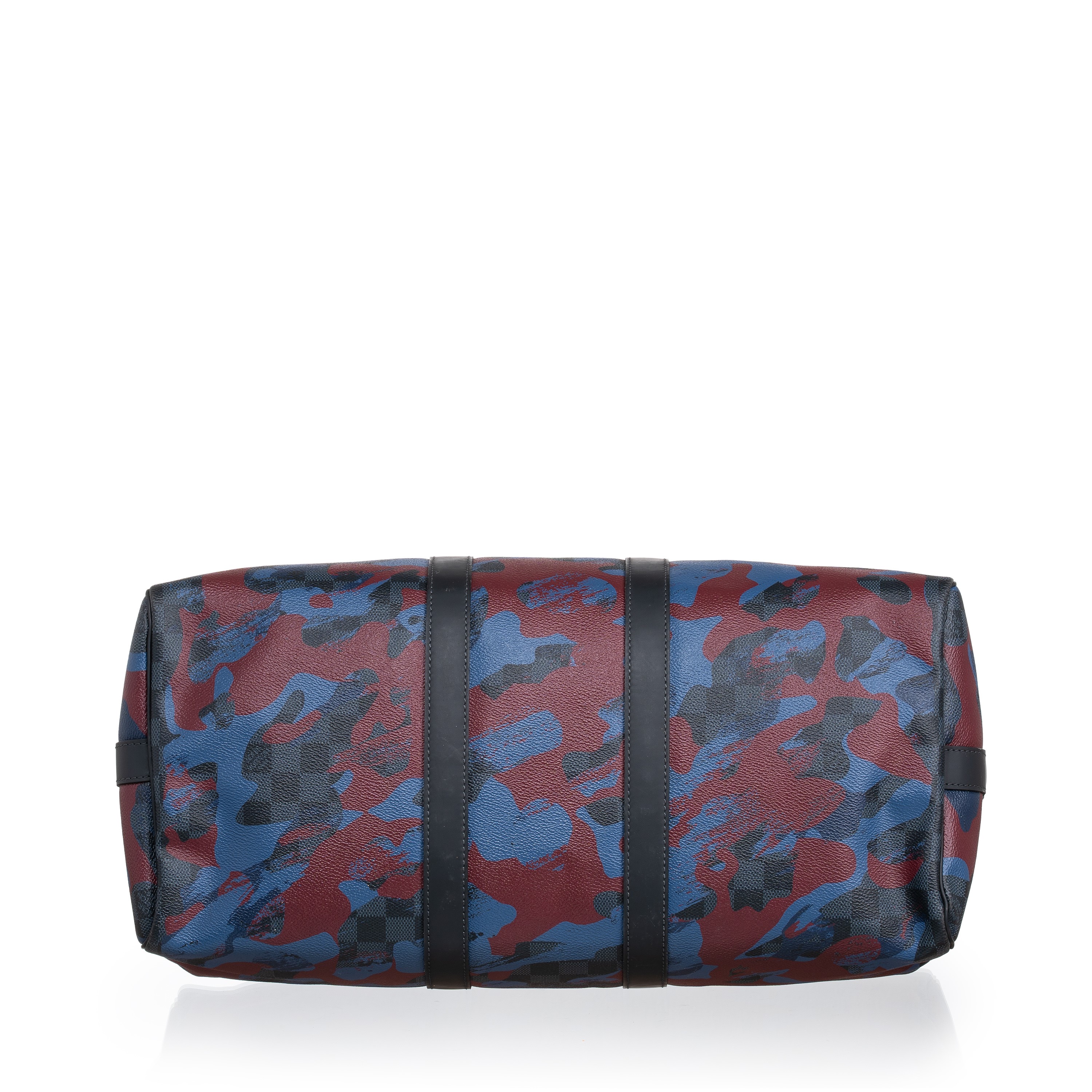 LOUIS VUITTON KEEPALL 45 BANDOULIÈRE DAMIER COBALT COATED CANVAS CAMOUFLAGE BORDEAUX