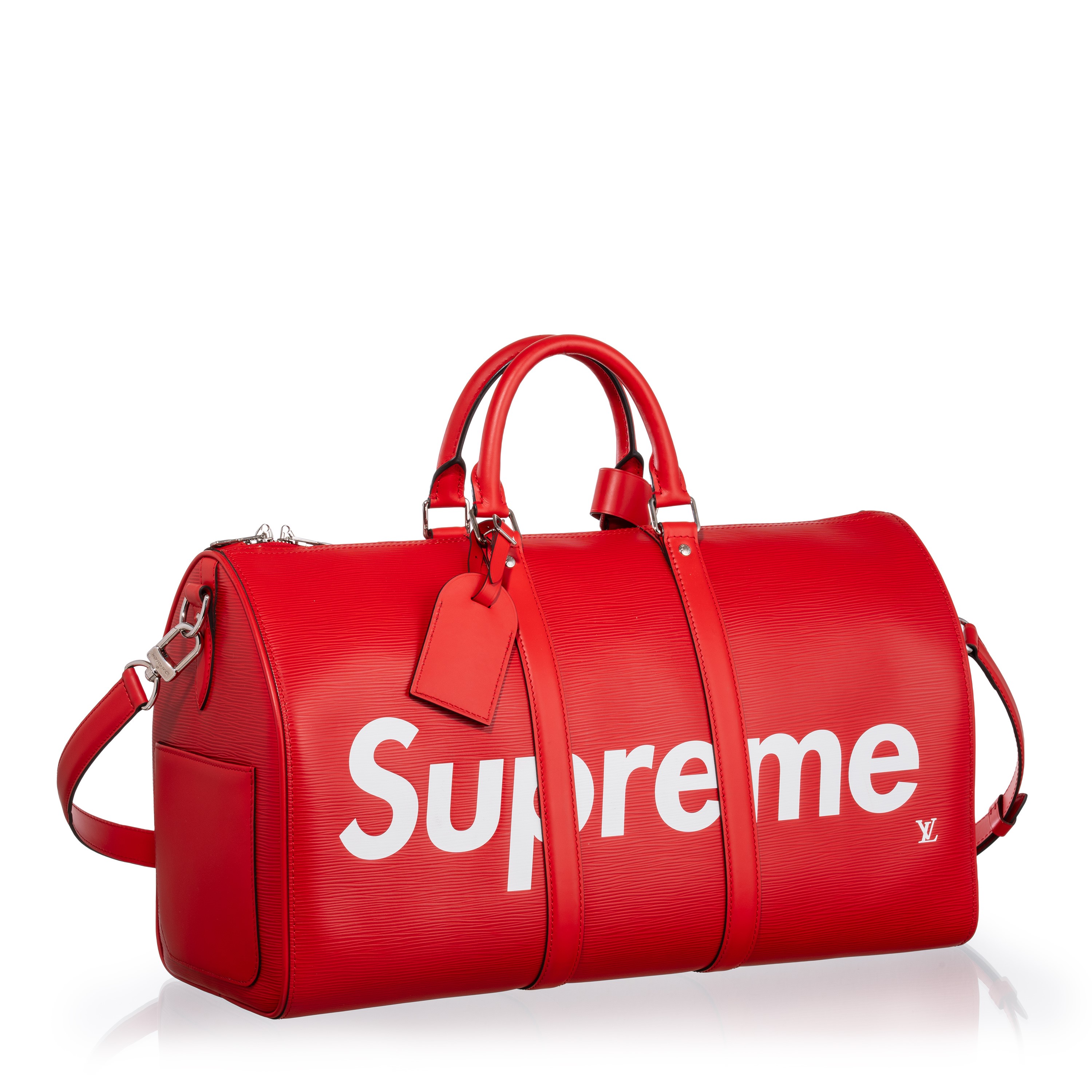 LOUIS VUITTON KEEPALL 45 BANDOULIÈRE LIMITED EDITION LV X SUPREME IN PELLE EPI ROSSA - 2017