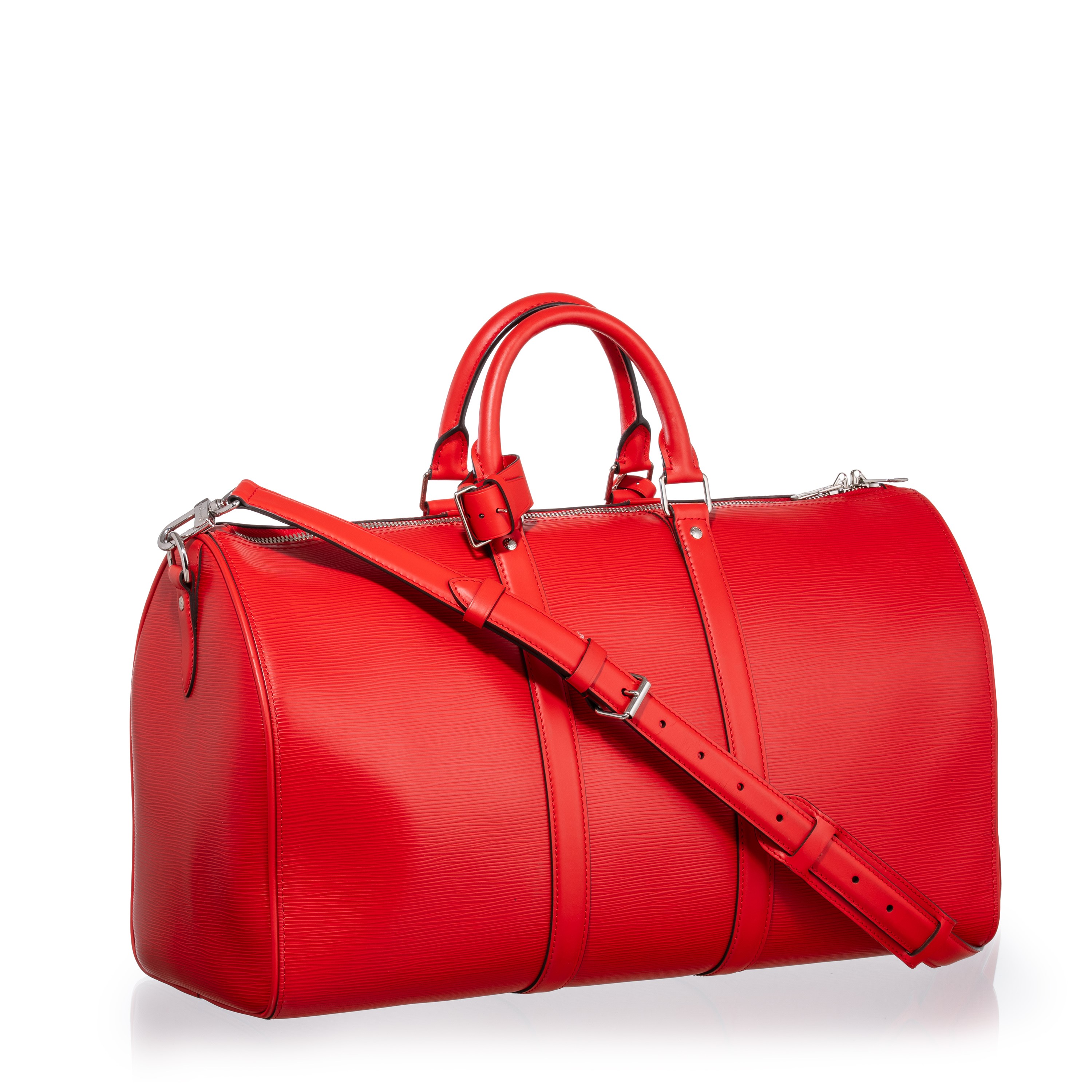LOUIS VUITTON KEEPALL 45 BANDOULIÈRE LIMITED EDITION LV X SUPREME IN PELLE EPI ROSSA - 2017