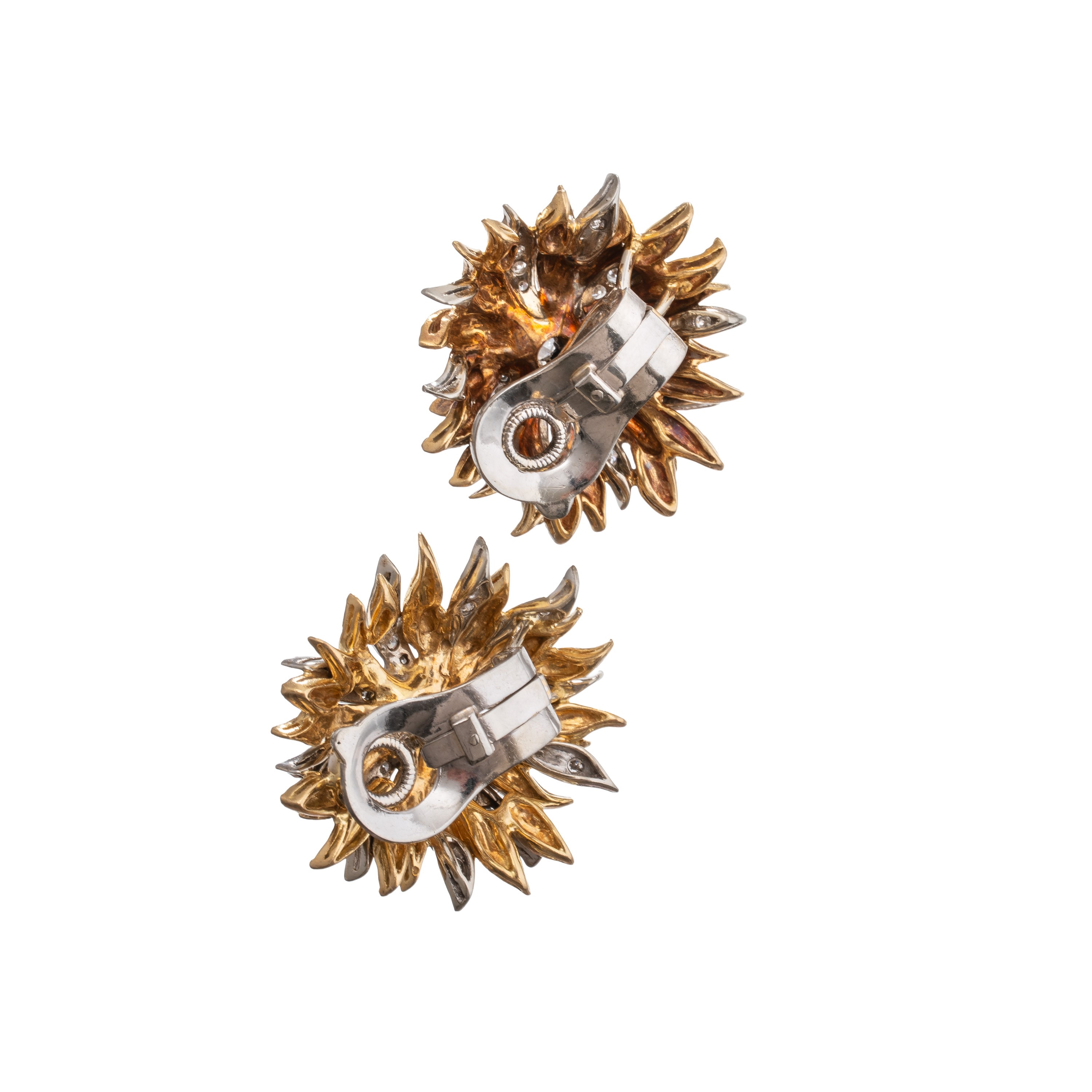 ORECCHINI IN ORO GIALLO E BIANCO CON DIAMANTI