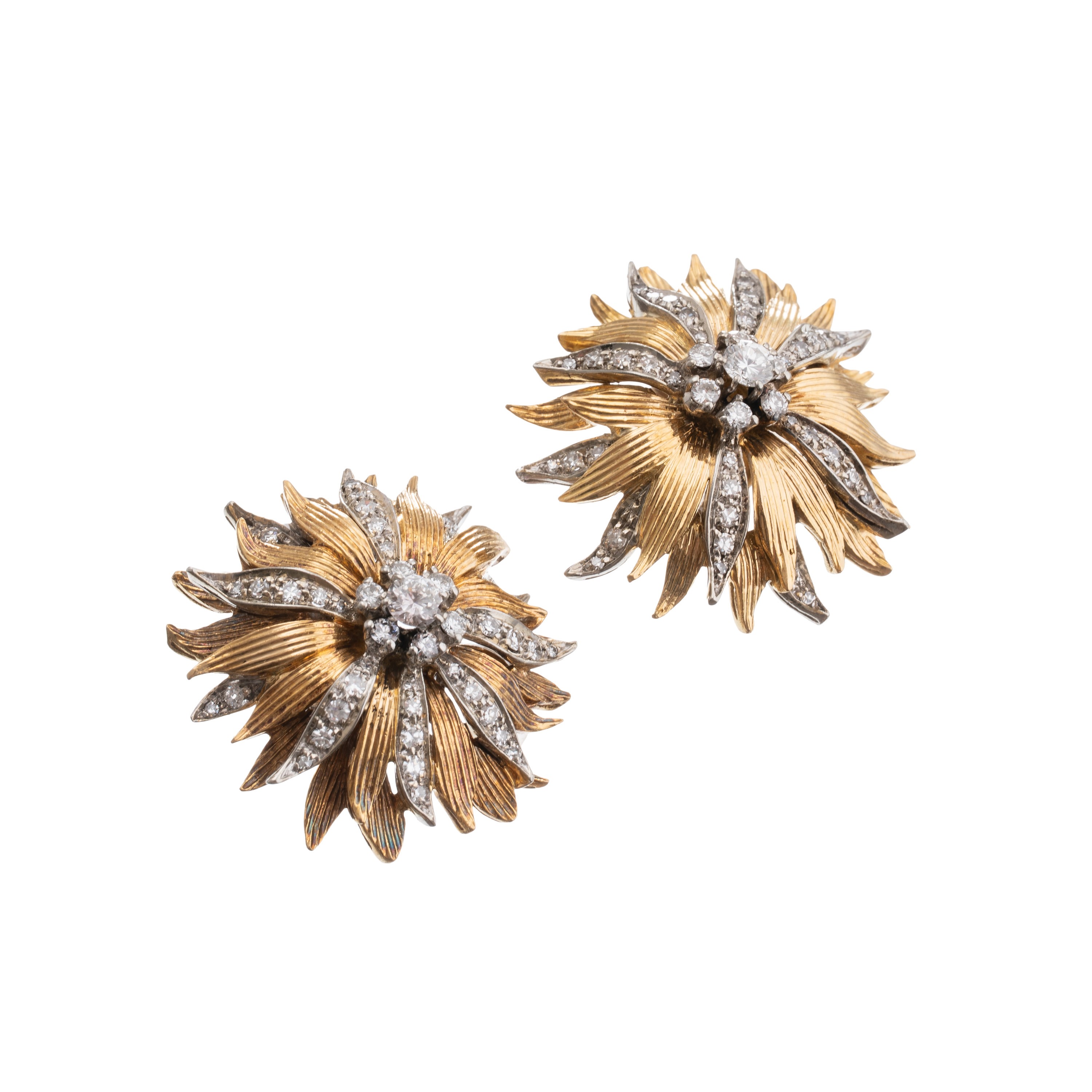 ORECCHINI IN ORO GIALLO E BIANCO CON DIAMANTI