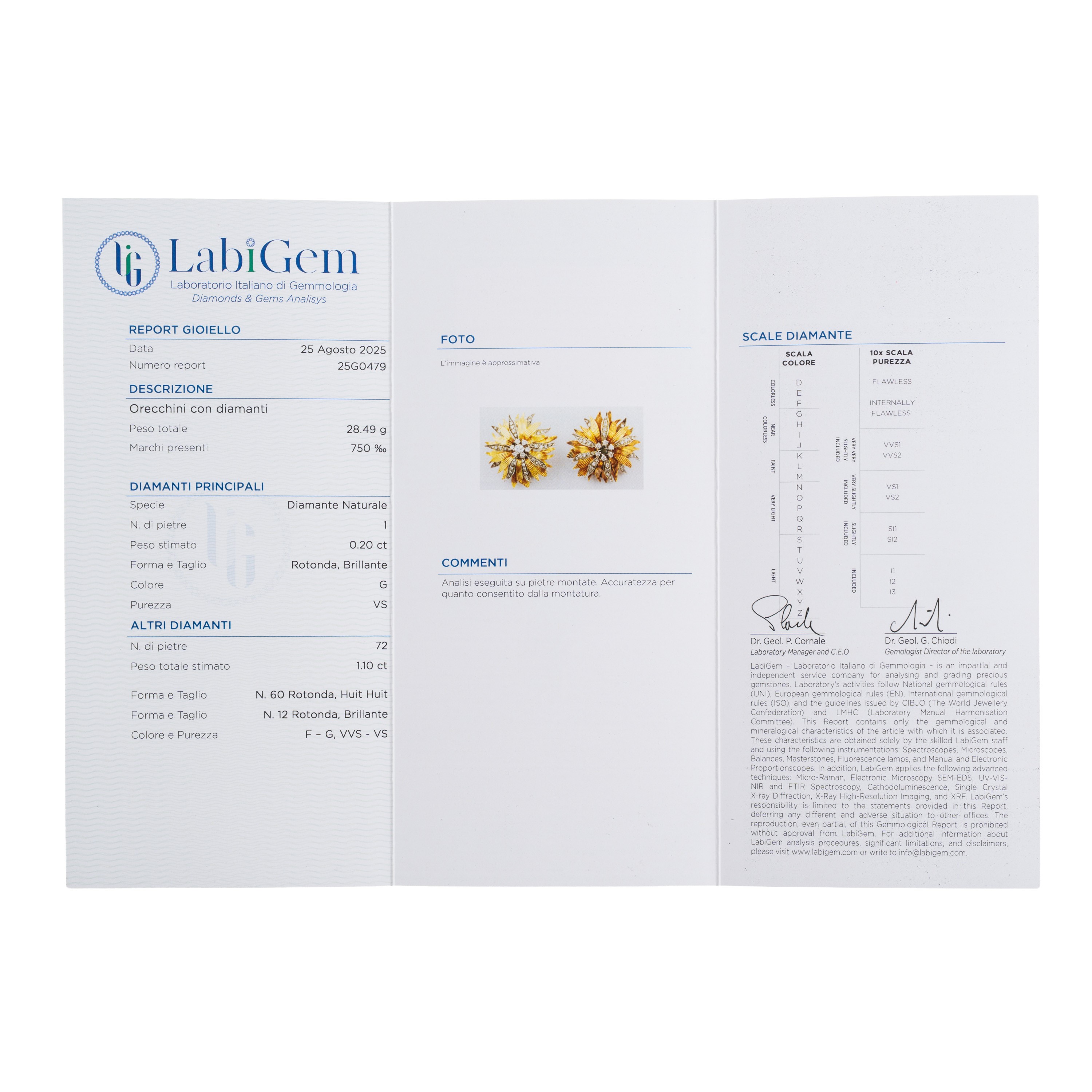 ORECCHINI IN ORO GIALLO E BIANCO CON DIAMANTI