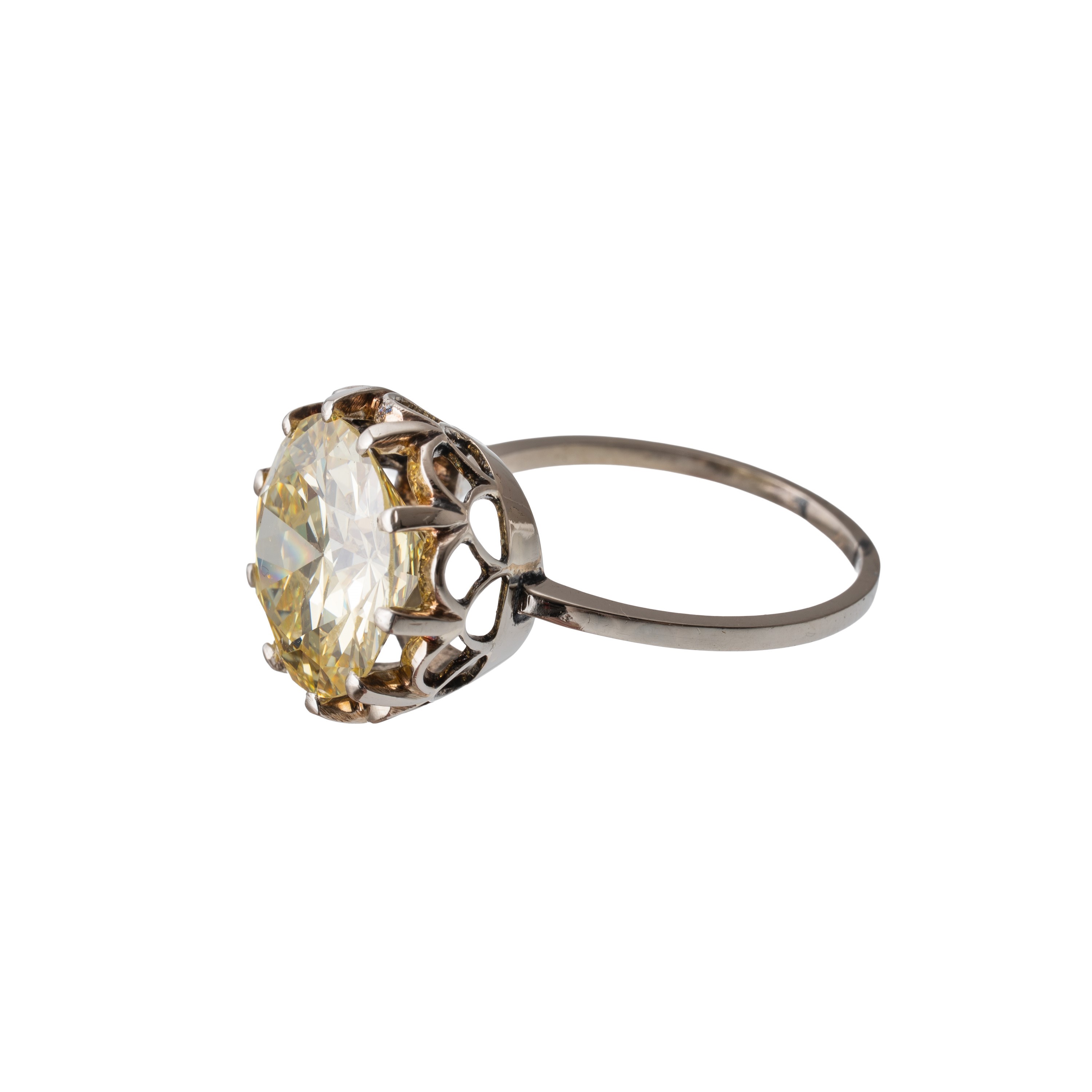 ANELLO SOLITARIO IN PLATINO CON DIAMANTE FANCY YELLOW