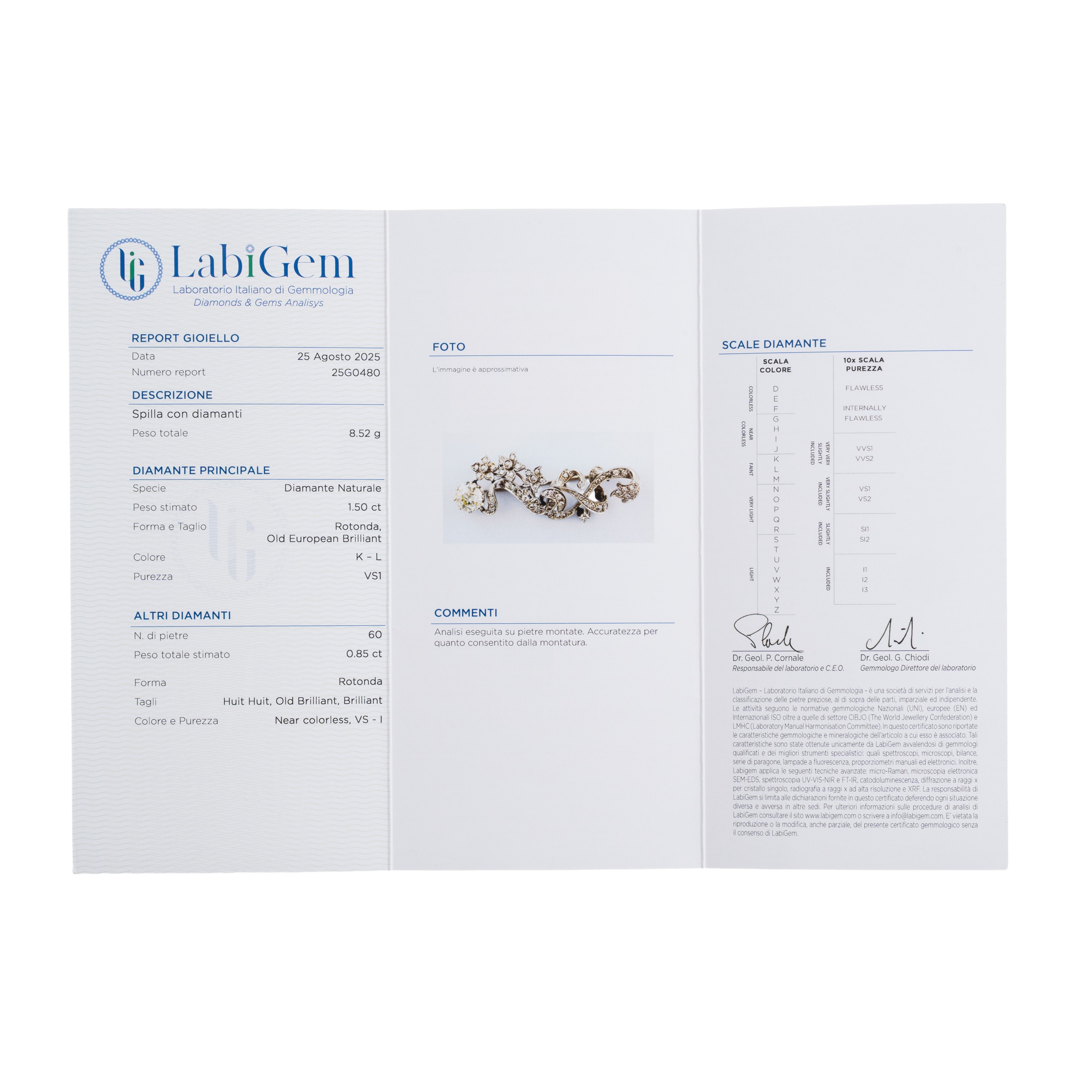 SPILLA IN PLATINO CON DIAMANTI