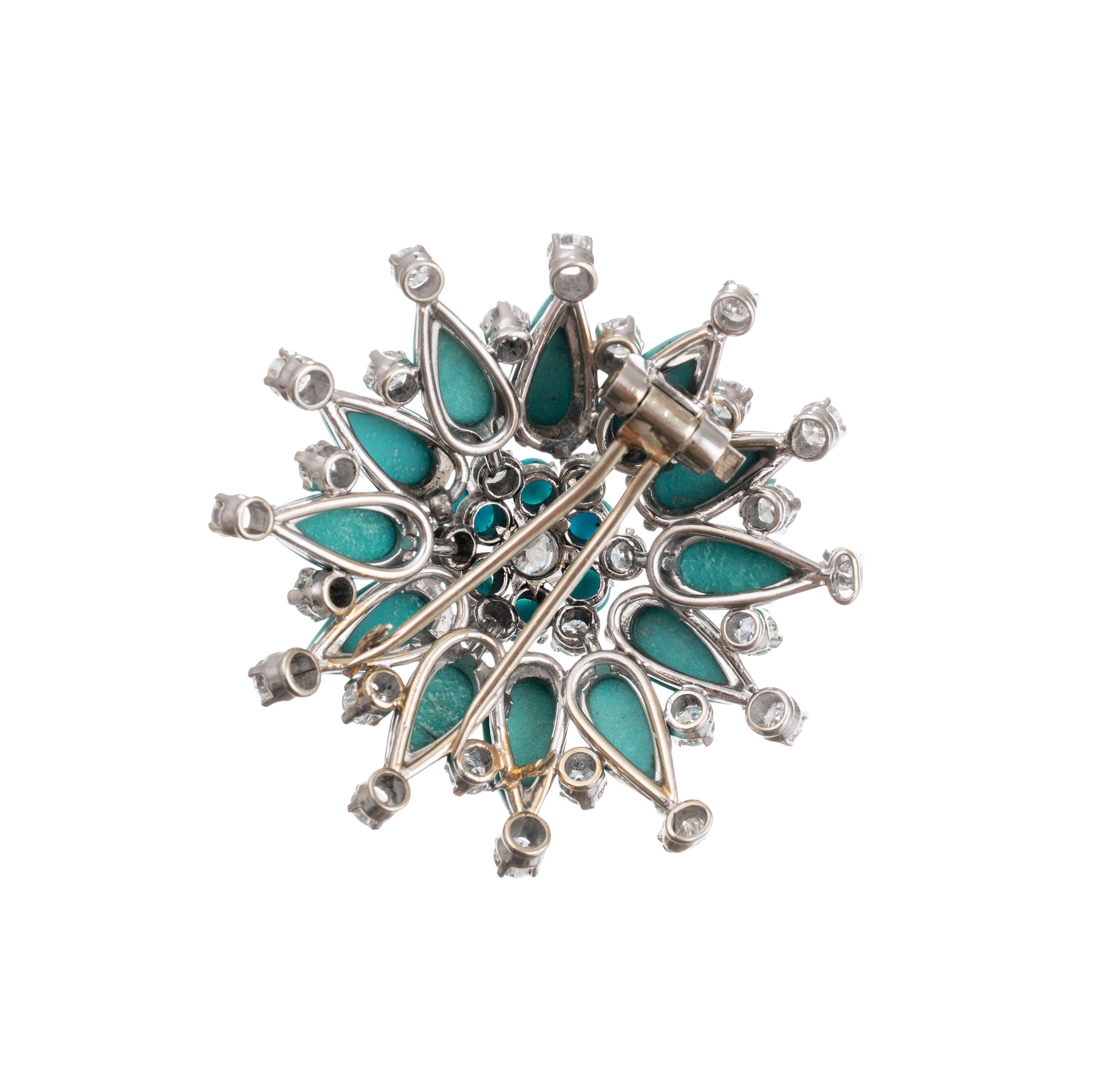 MISSIAGLIA - SPILLA CON TURCHESI E DIAMANTI