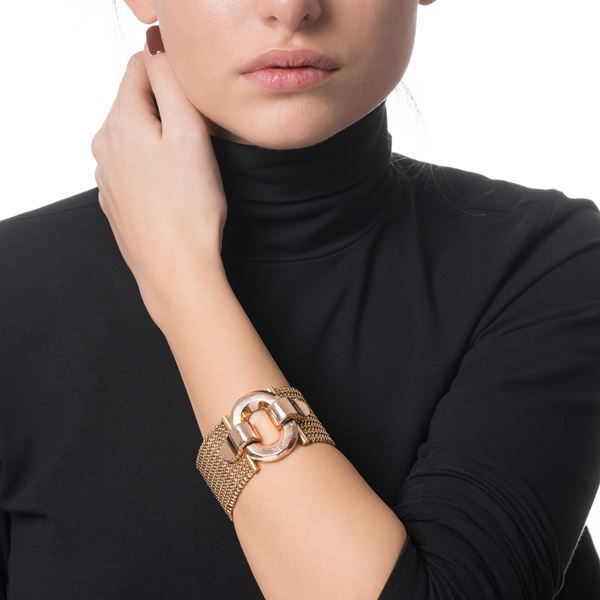 BRACCIALE IN ORO GIALLO 18 KT MARCHIO FASCIO LITTORIO