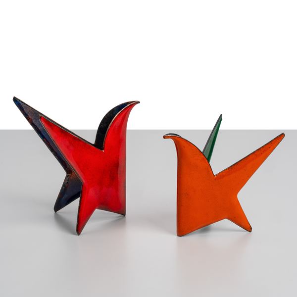 Gio Ponti e Paolo De Poli - GIO PONTI E PAOLO DE POLI, SCULTURA 'COPPIA DI UCCELLINI'