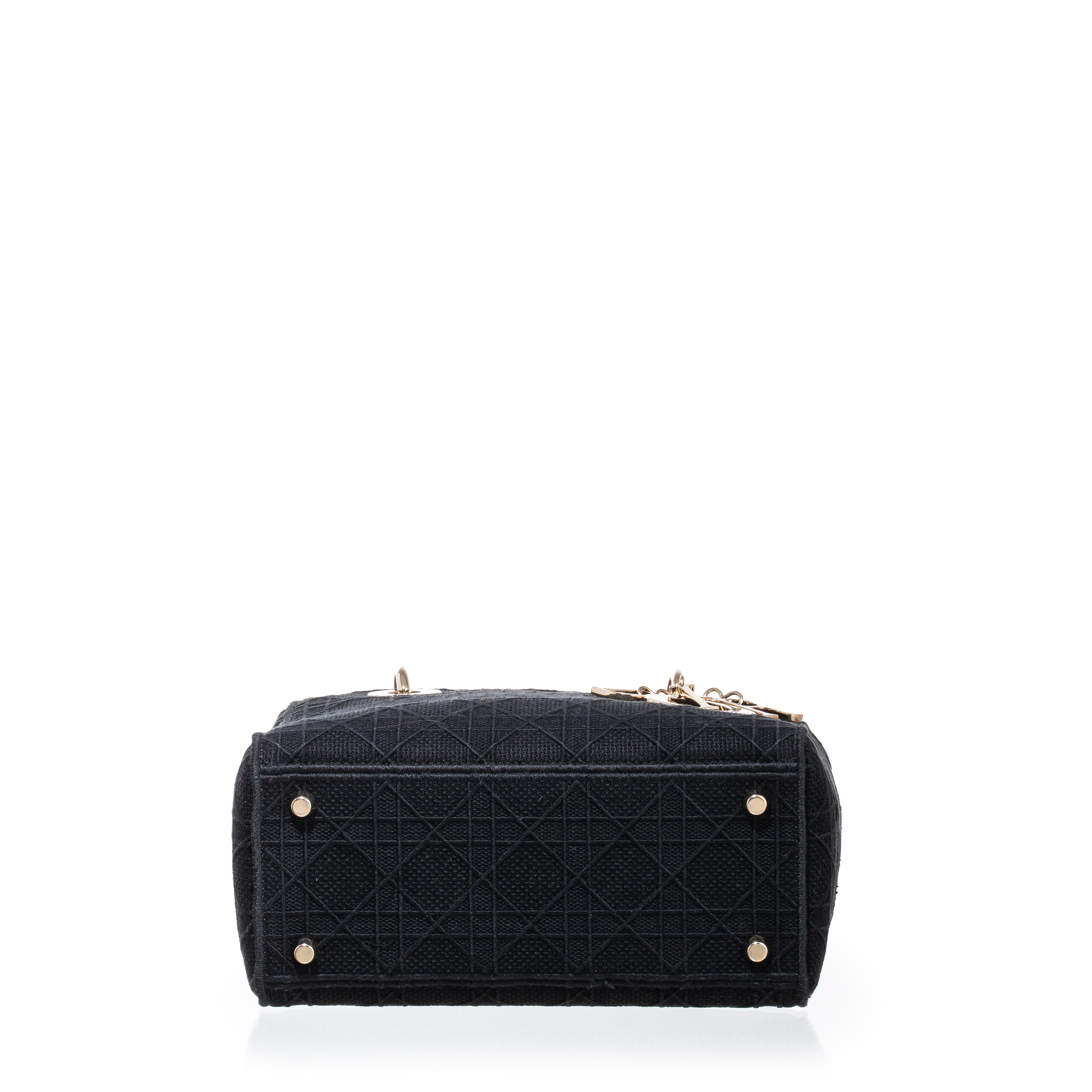 DIOR D-LITE MEDIA IN TESSUTO TRAMA CANALE COLOR NERO E HARDWARE CHAMPAGNE - 2020