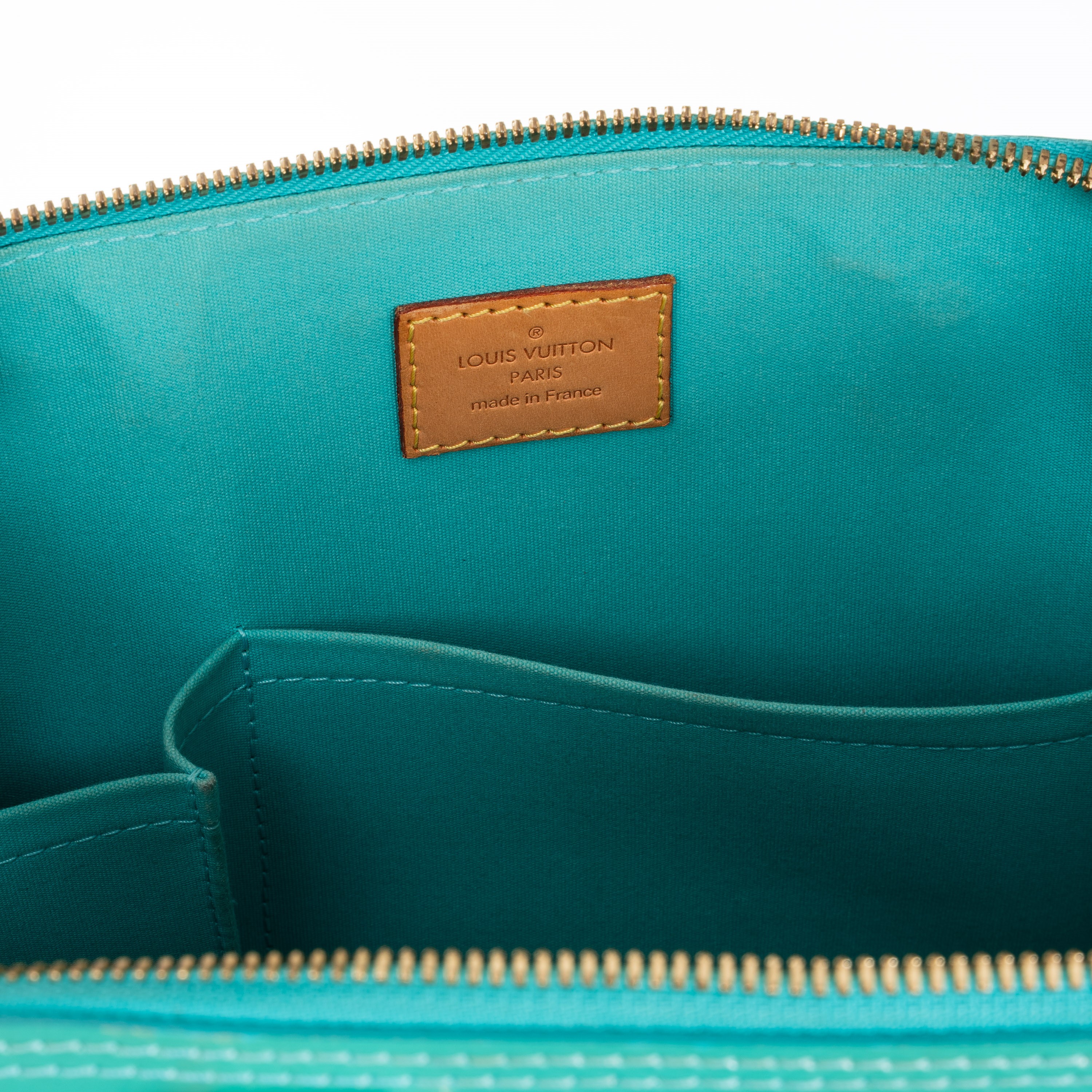 LOUIS VUITTON ALMA PM MONOGRAM VERNIS AZZURRA, GHW - 2012