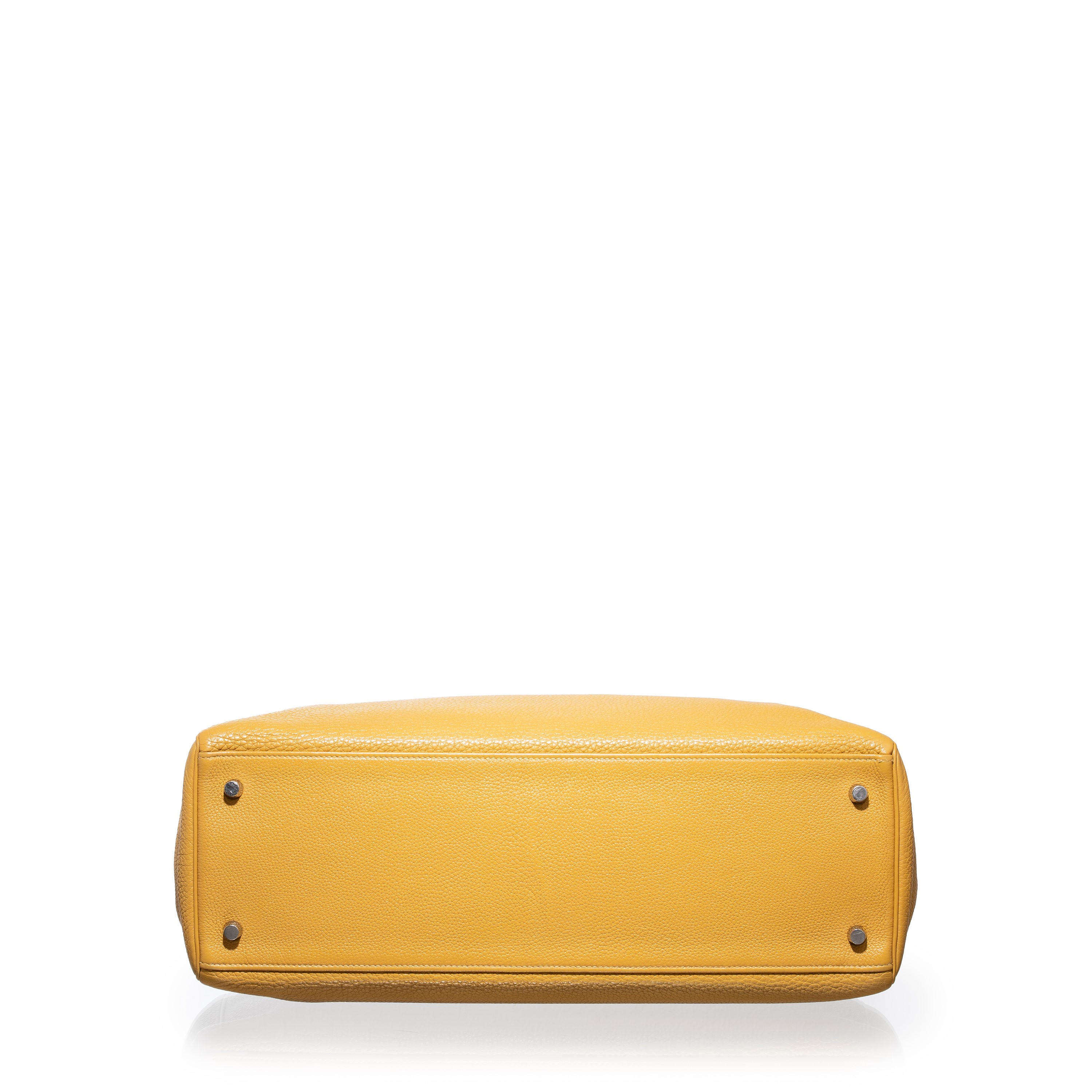 HERMÈS KELLY 40 RETOURNÉ CLEMENCE COLORE JAUNE PHW - 2009