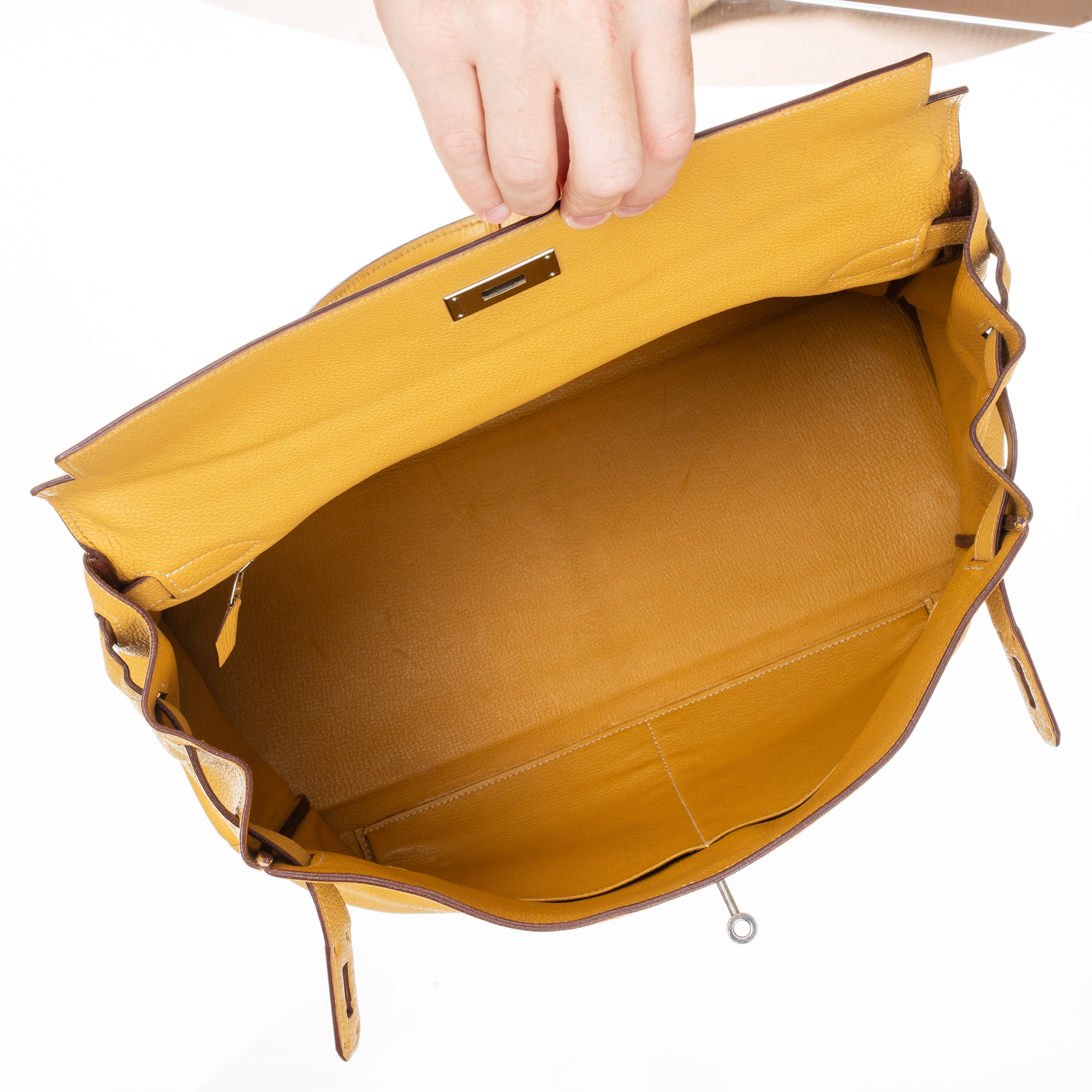 HERMÈS KELLY 40 RETOURNÉ CLEMENCE COLORE JAUNE PHW - 2009