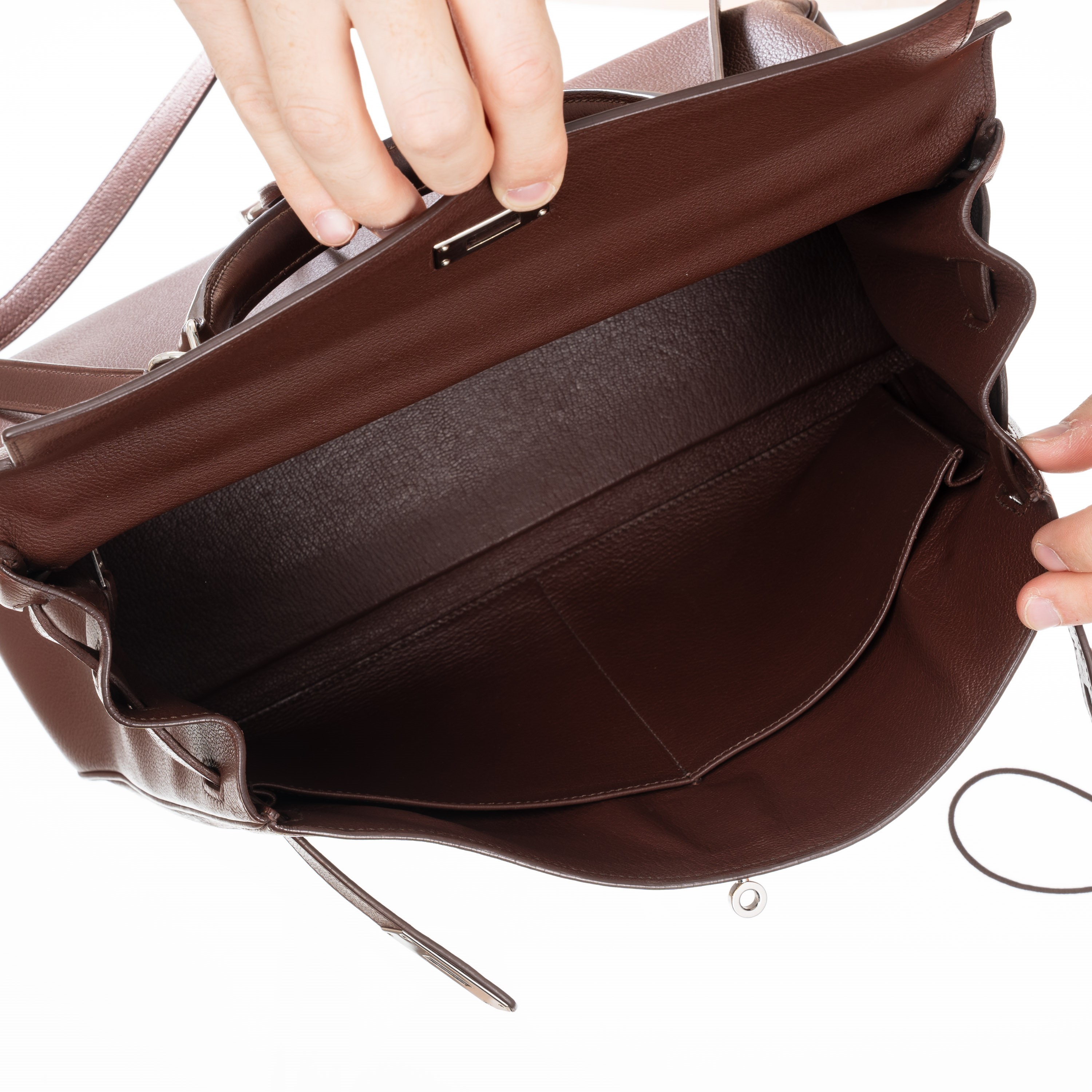 HERMÈS KELLY 35 RETOURNÉ IN PELLAME EVERGRAIN COLOR HAVANE PHW - 2008