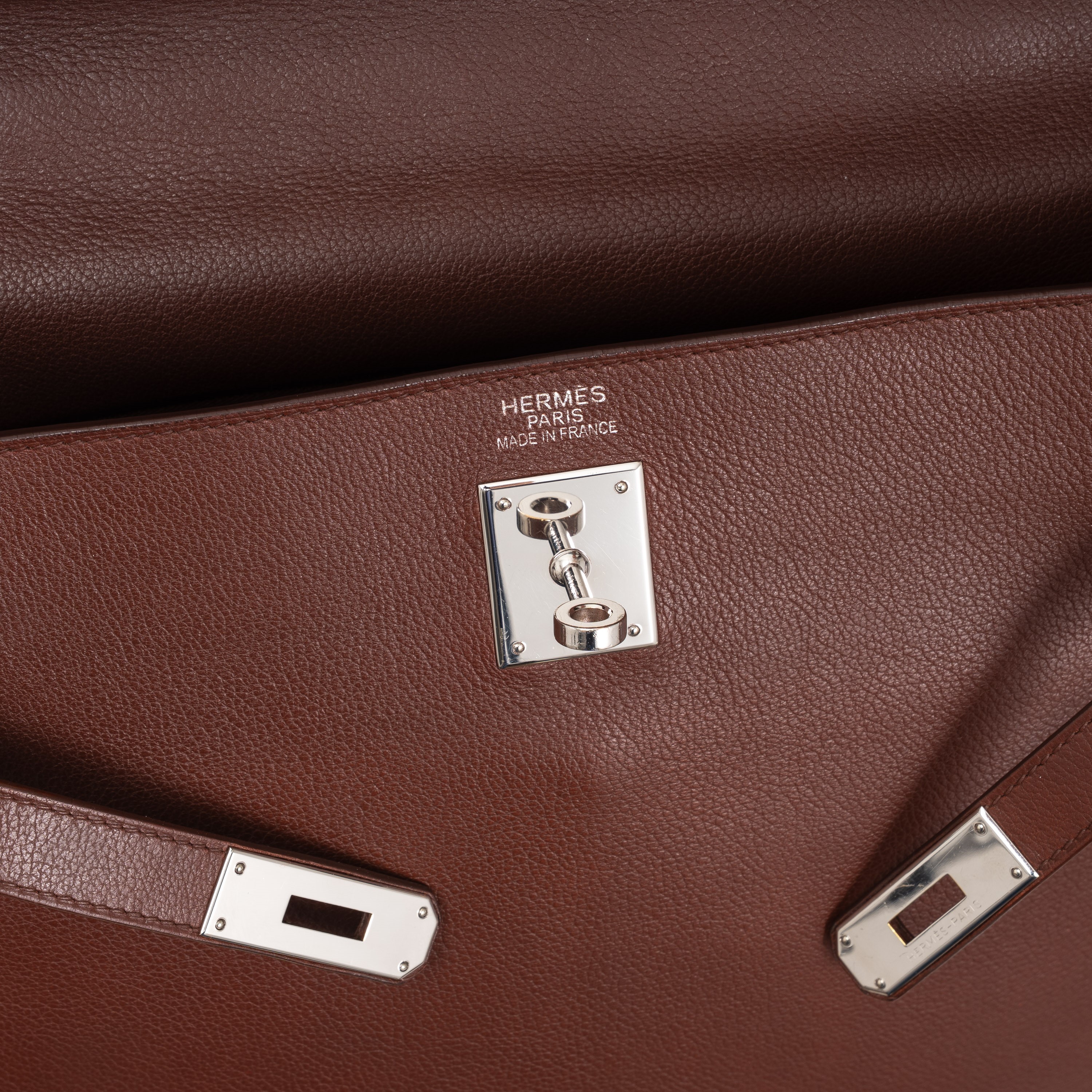 HERMÈS KELLY 35 RETOURNÉ IN PELLAME EVERGRAIN COLOR HAVANE PHW - 2008